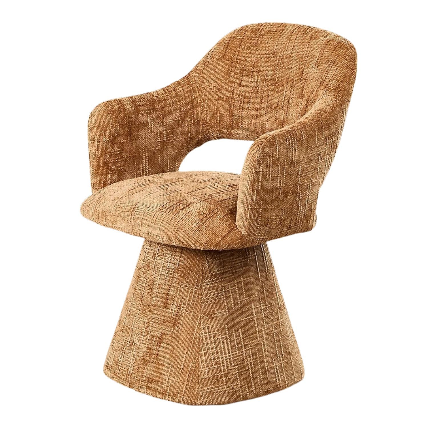 WAHSON OFFICE CHAIRS Esszimmerstuhl Drehbarer Chenille-Polsterstuhl mit Armlehnen, retro, für Esszimmer...