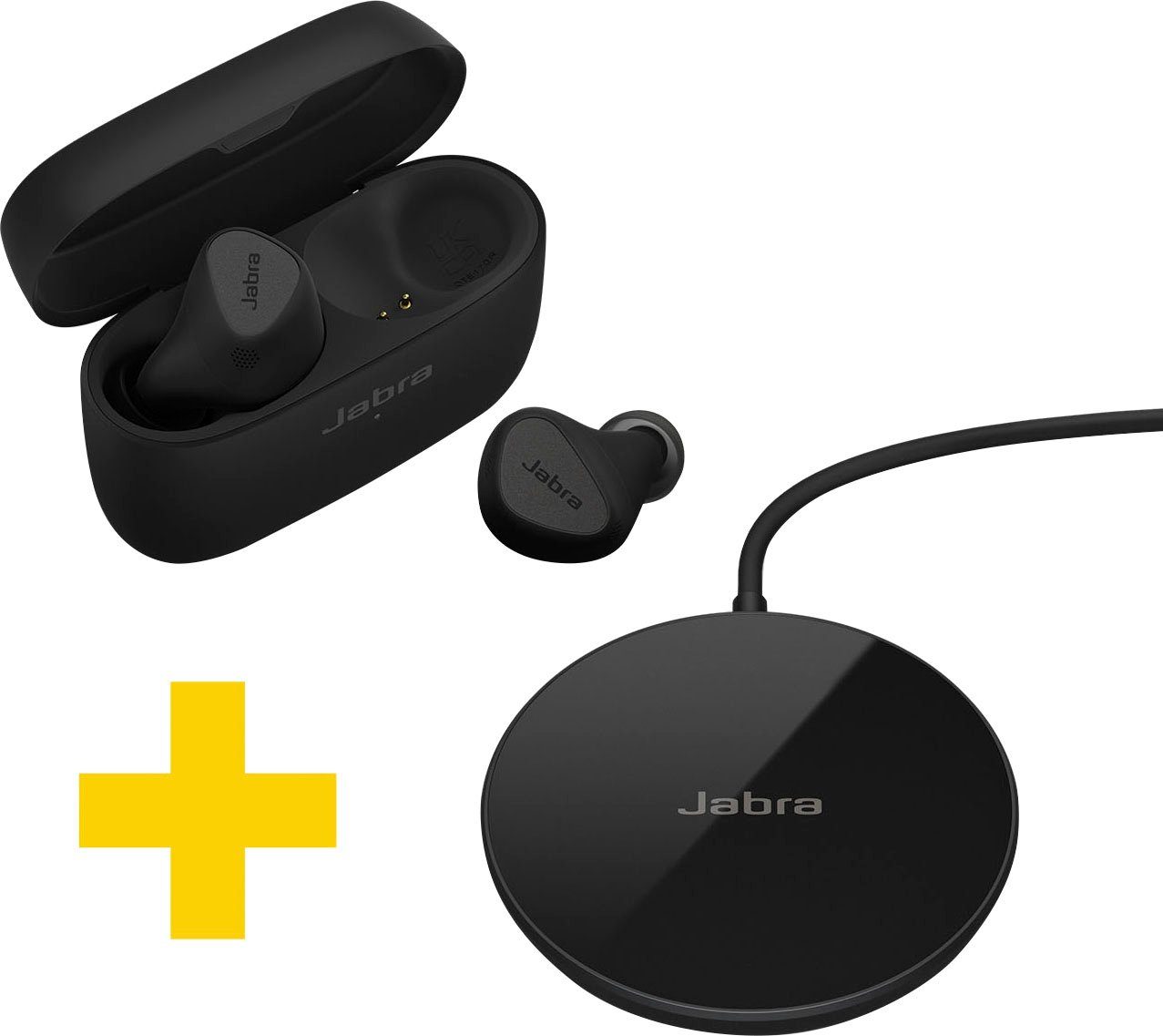 Jabra Connect 5t (Elite 5 + Wireless Charging Pad) wireless In-Ear-Kopfhörer  (Active Noise Cancelling (ANC), Alexa, Google Assistant, Siri, Bluetooth),  Individuell einstellbare HearThrough-Funktion