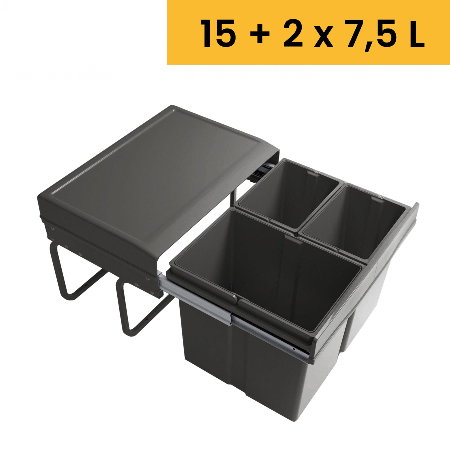 SIEGWERK Einbaumülleimer SIEGWERK - TrioSort 530 3-fach 30l einfache Montage