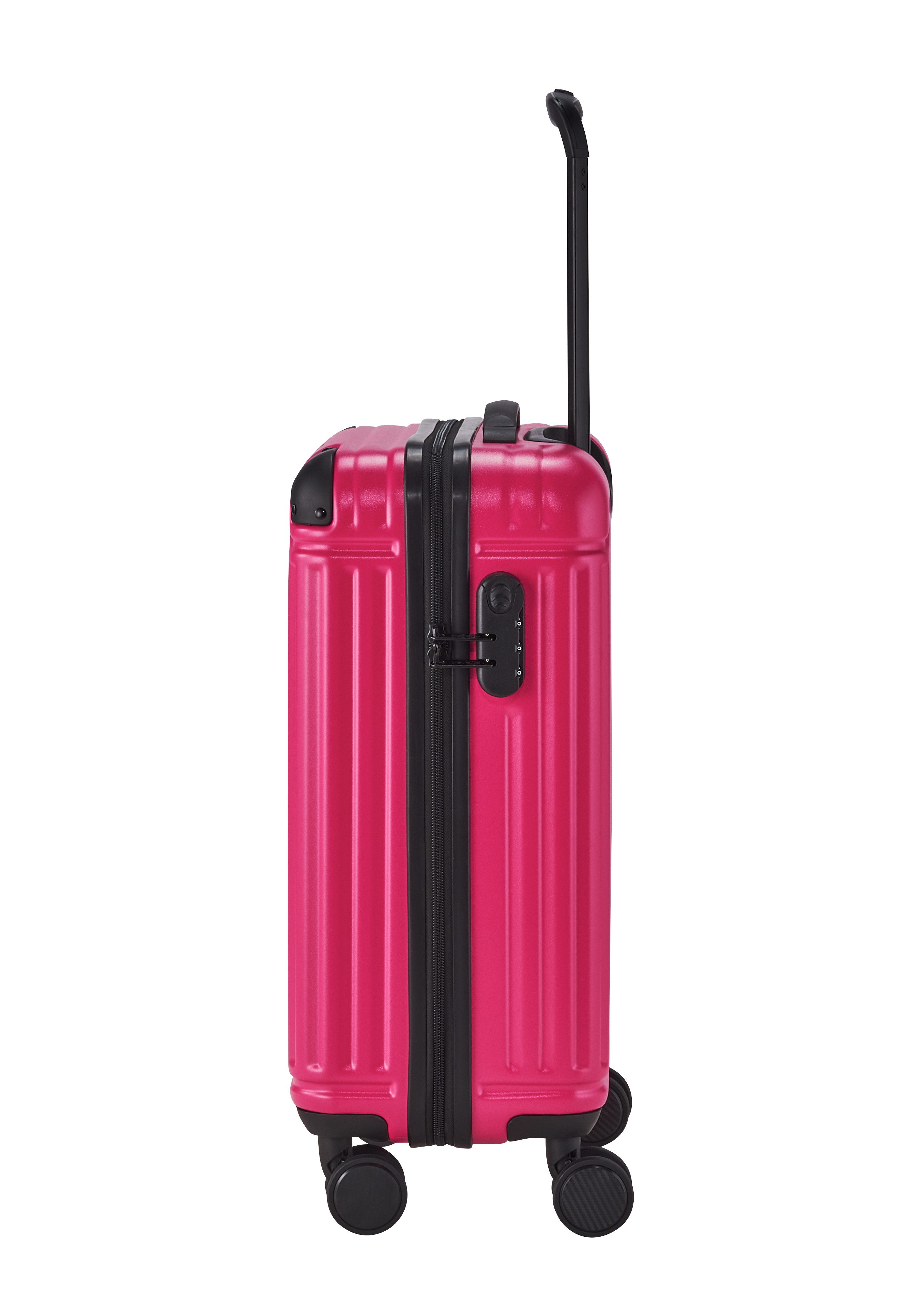 travelite Handgepäckkoffer Cruise, ABS Kabinengepäck, Pink, Türkis, Blau, 4 Rollen