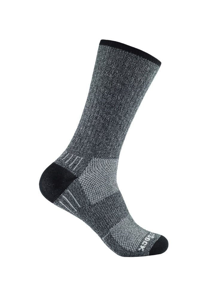 Wandersocken Crew Adventure (warm, gepolstertes Fußbett) grau/schwarz - 1 Paar