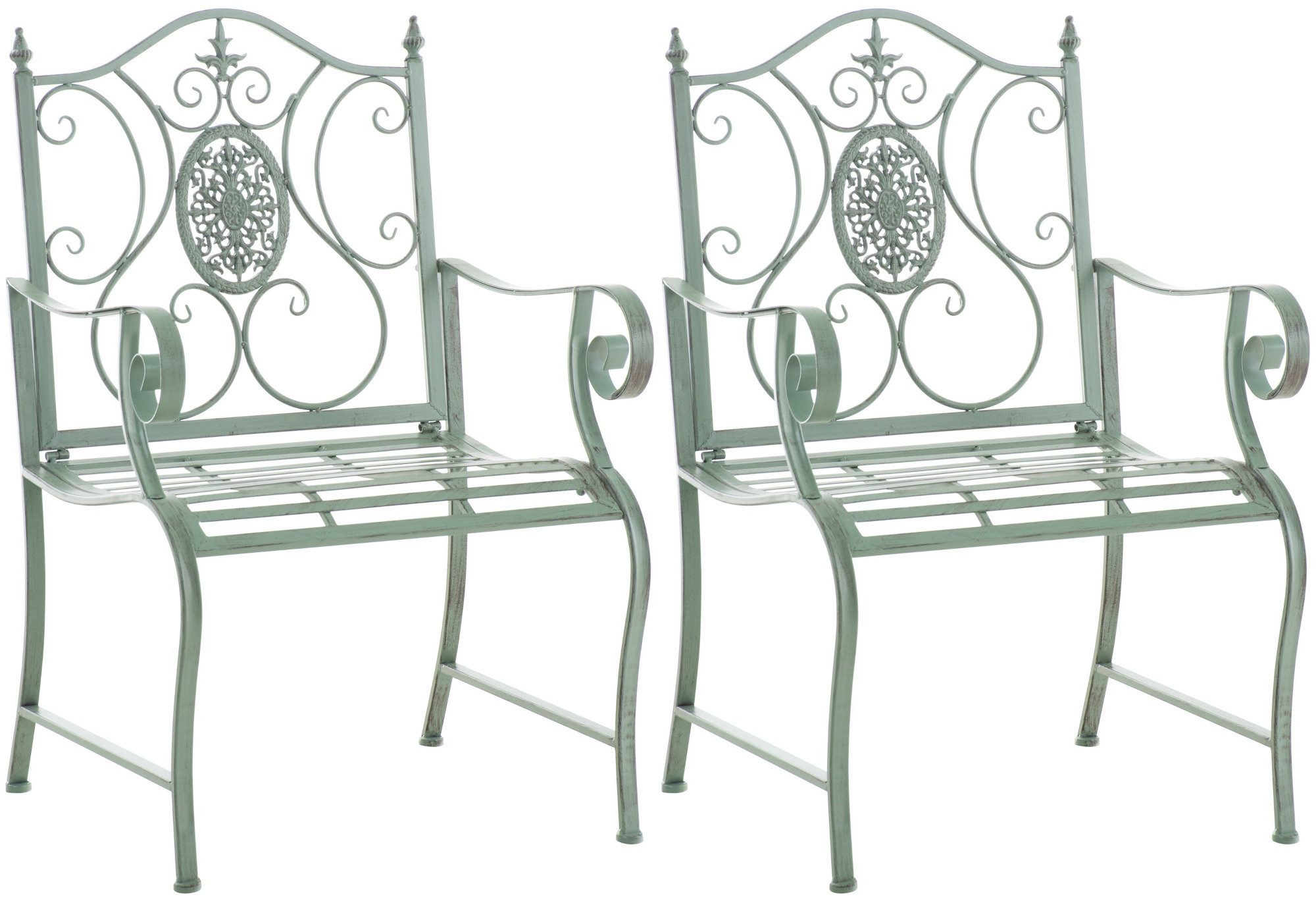 CLP Gartenstuhl Punjab (2er Set), lackiertes Eisen, im Jugendstil