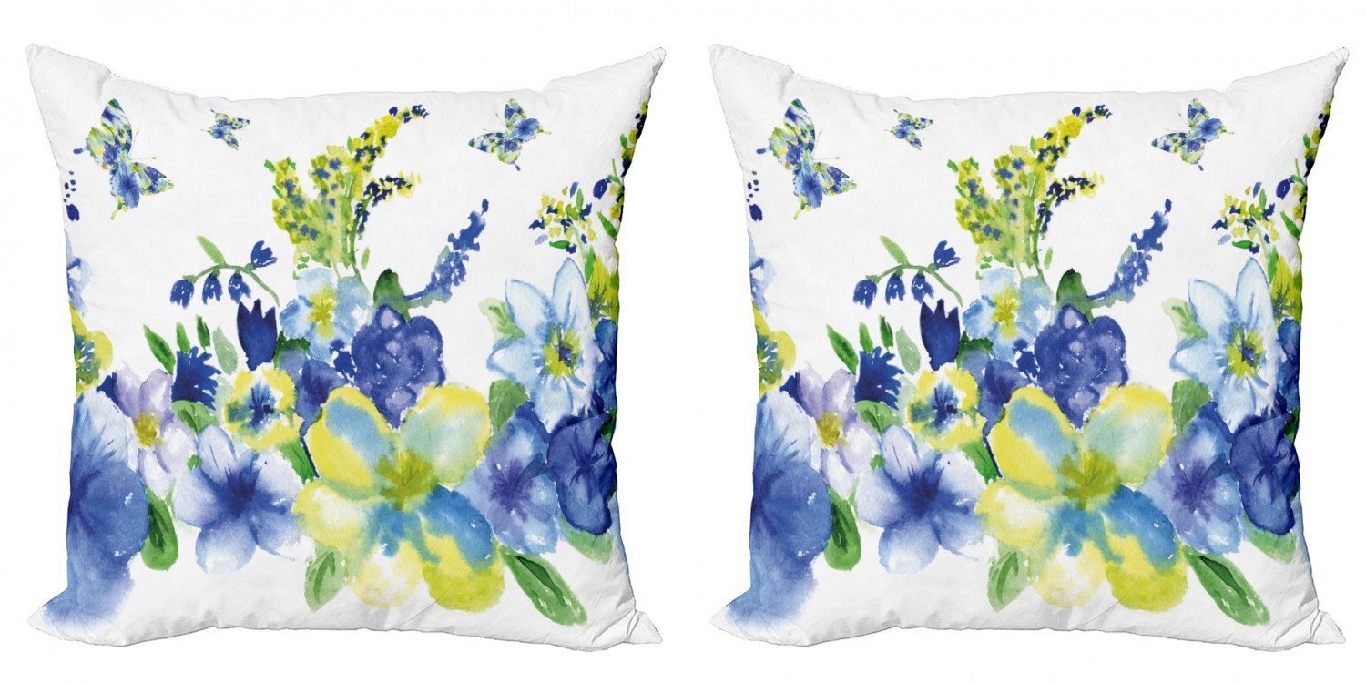 Kissenbezüge Modern Accent Doppelseitiger Frühlings-Blüte (2 Floral Digitaldruck, Stück), Abakuhaus