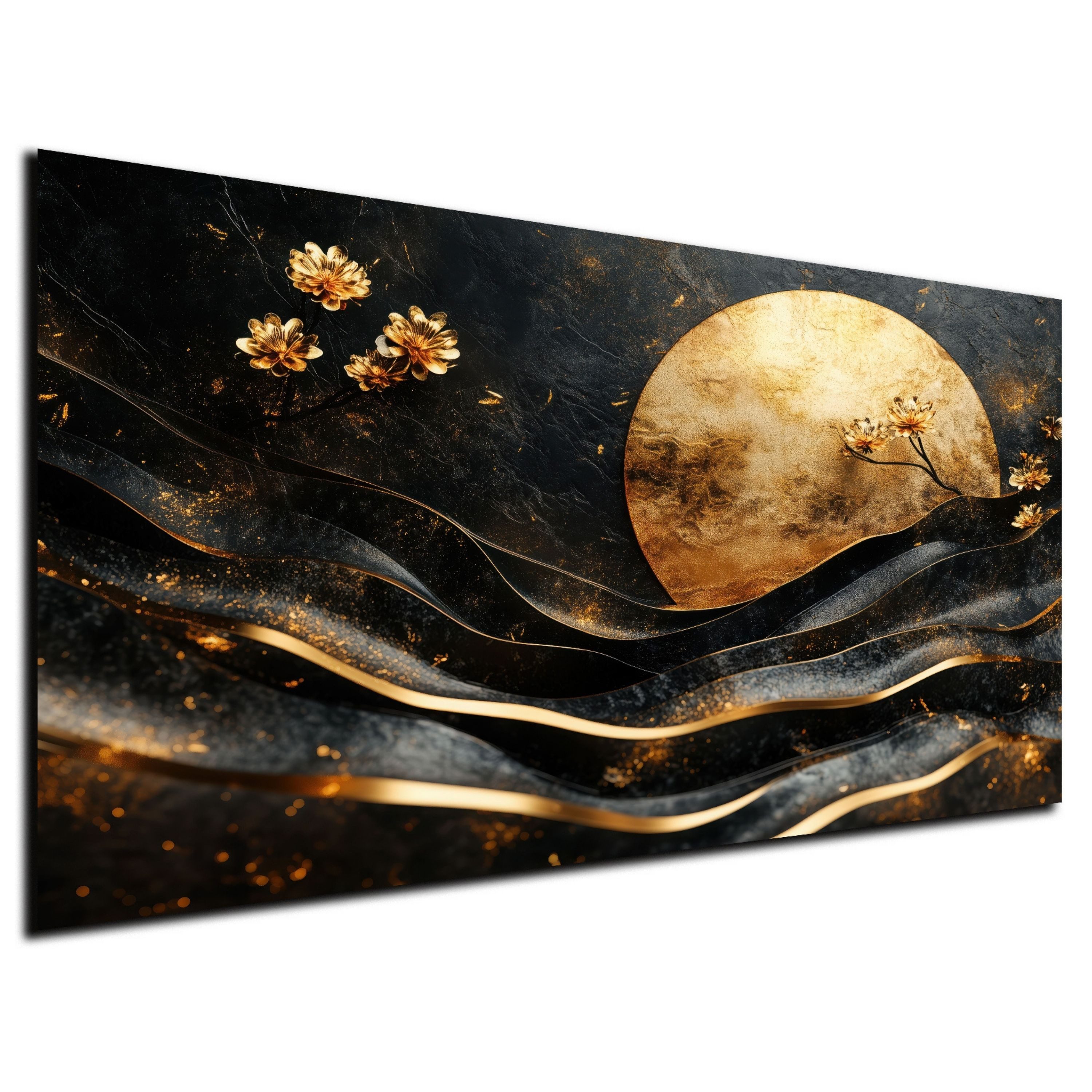 DARO Design Leinwandbild Modern Abstrakt Wandbilder XXL Wandbild Wand Deko Leinwand Bilder, (Abstrakte Wellen - Bild Groß Wohnzimmer Schlafzimmer Küche Esszimmer Einteilig Querformat Fotodruck Leinwände Wanddeko Abstrakte Kunst Boho), 30x20cm