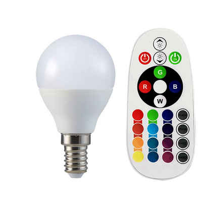 V-TAC LED-Leuchtmittel, RGB LED E14 Leuchtmittel 4,8 Watt Birne Fernbedienung 470 Lumen