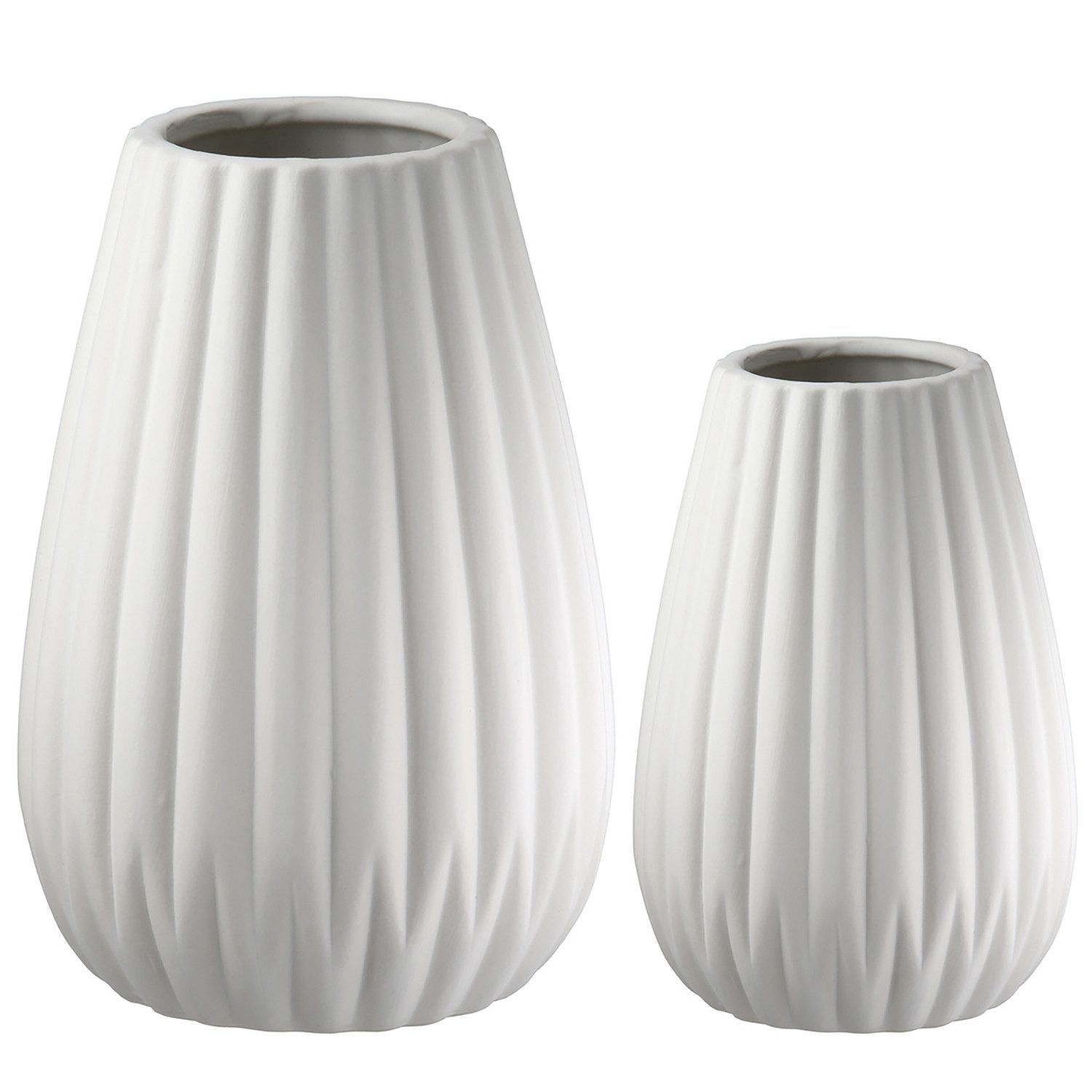 Casablanca by Gilde Tischvase 2tlg. Set Vase Piega weiß H.17 cm (1 St) günstig online kaufen