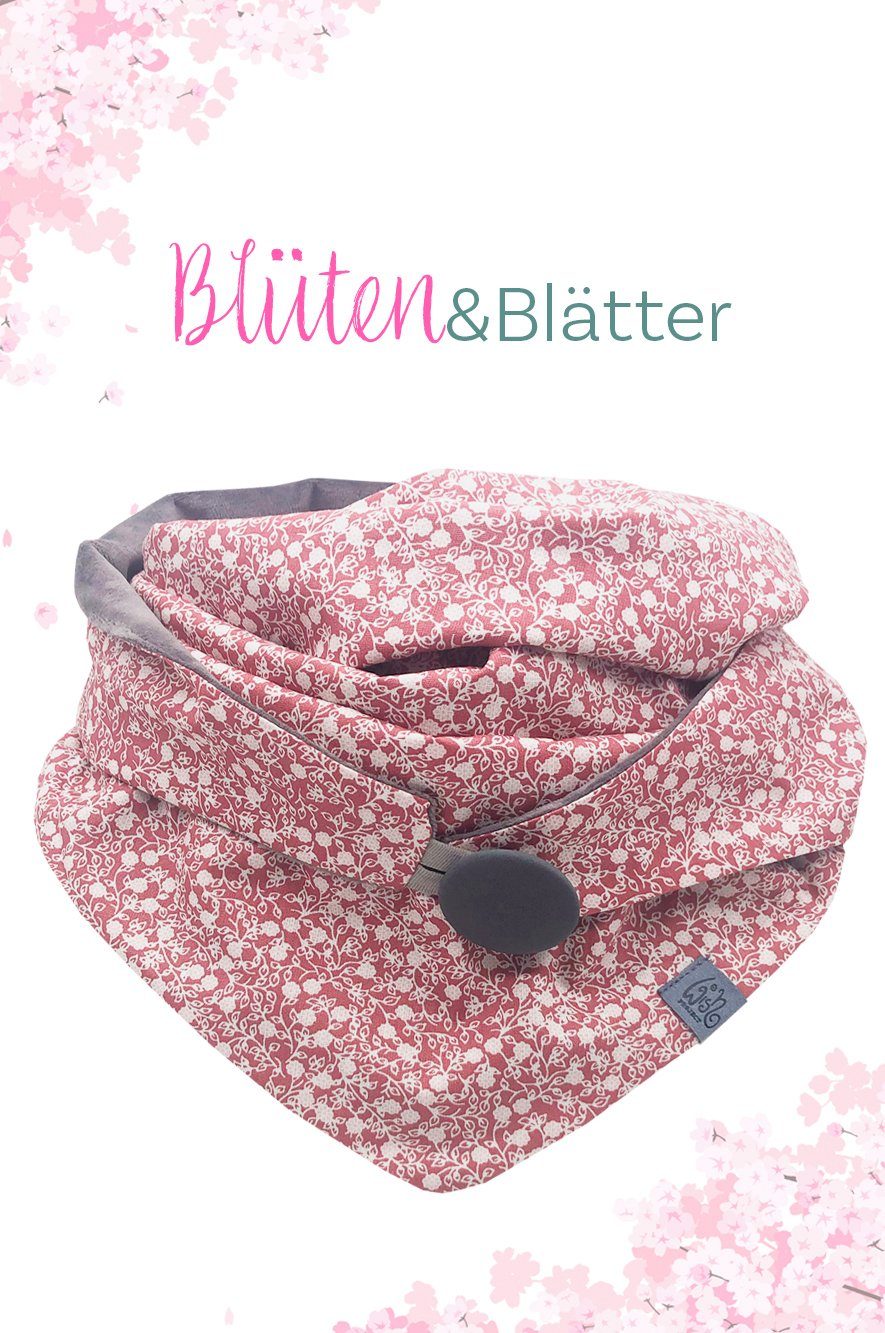 Dreieckstuch Damen Tuch, Halstuch in Grau & Rosa