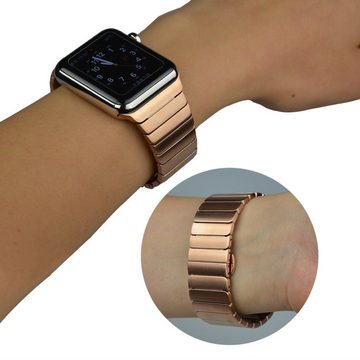 CoverKingz Smartwatch-Armband Gliederarmband für Apple Watch 49/45/44/42mm Band Series, Gliederarmband Faltschließe Serie Ultra 2/Ultra/9/8/7/6/SE/5/4/3/2/1