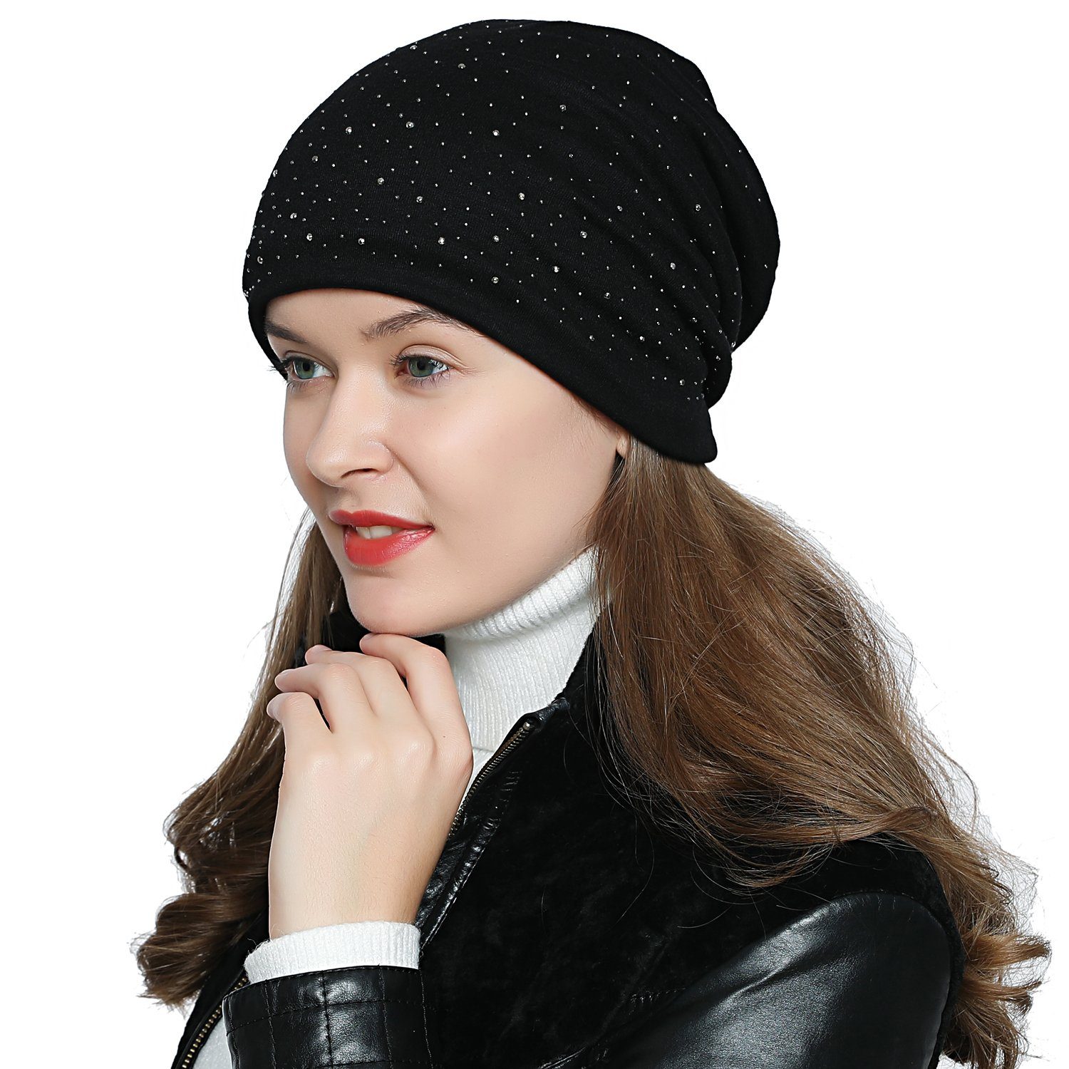 DonDon Beanie Damen Slouch Nieten (Packung, günstig online kaufen