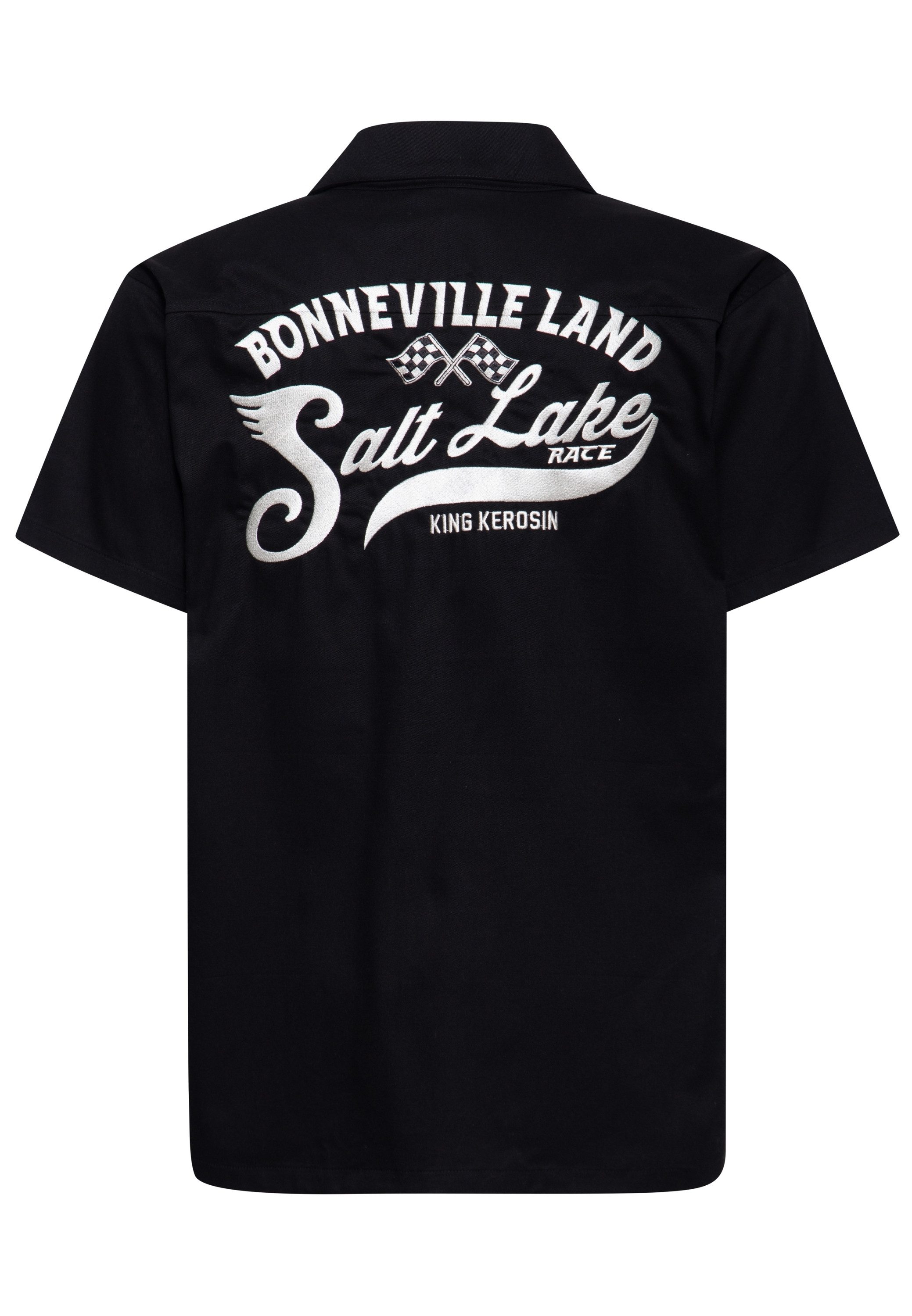 KingKerosin Kurzarmhemd Bonneville Land im Vintage Racing Look