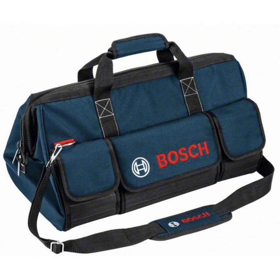 Bosch Professional Werkzeugtasche WerkzeugtascheHandwerkertasche mittel,  Features sind: Geriffelte Unterseite mit Schienen für Stabilität