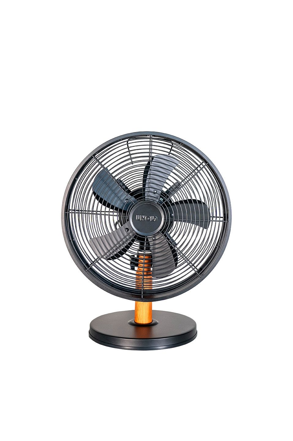 Unold Tischventilator Black Steel 86715, 3 Geschwindigkeitsstufen Neigungswinkel verstellbar oszillierend