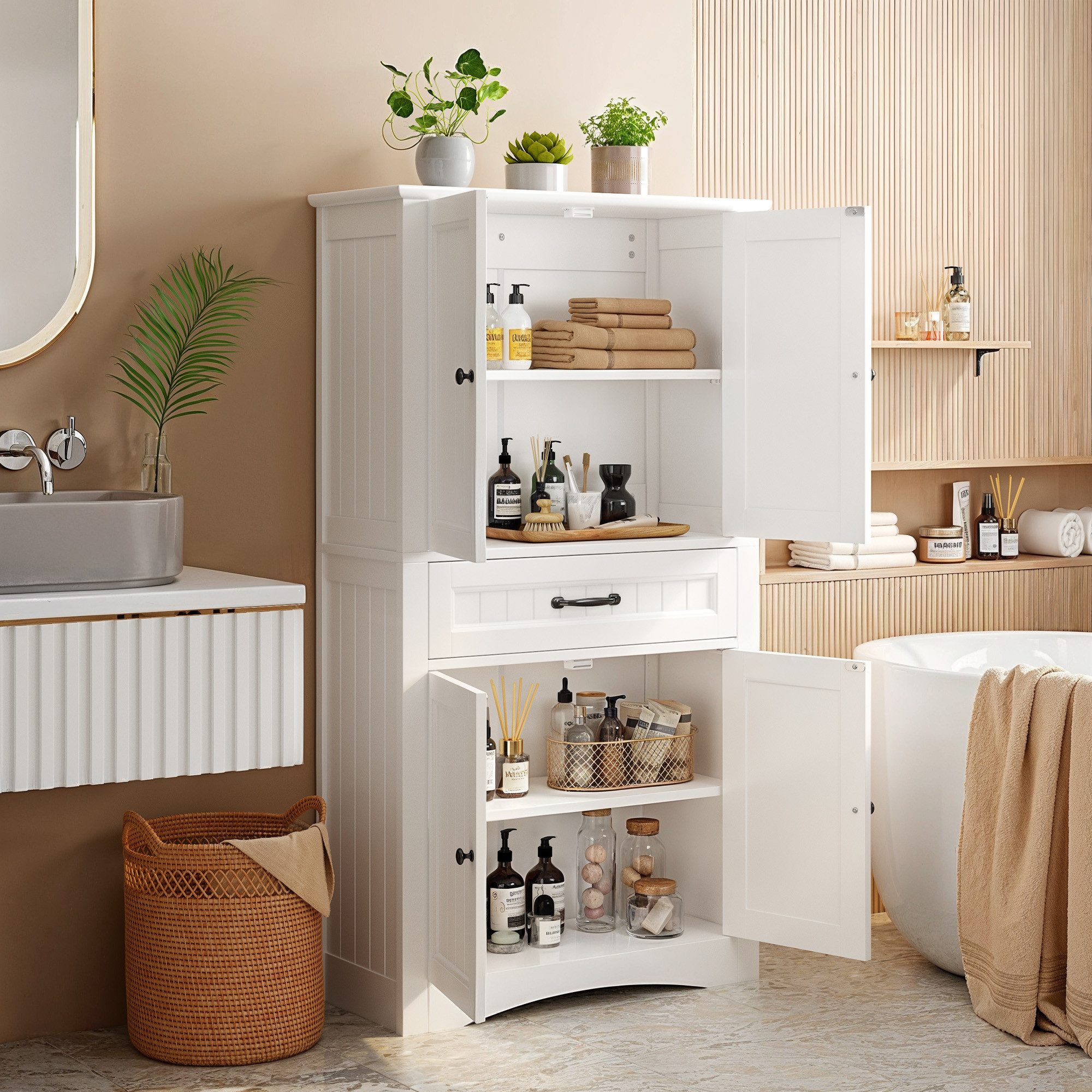 Bealife Hochschrank Badschrank mit 2 Türen günstig online kaufen