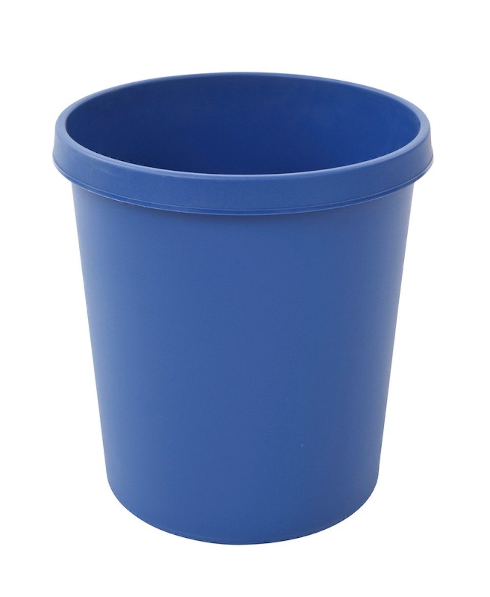 PROREGAL® Papierkorb Klassischer runder Kunststoff Papierkorb, 18L, HxBxT 32x31x31cm, Blau