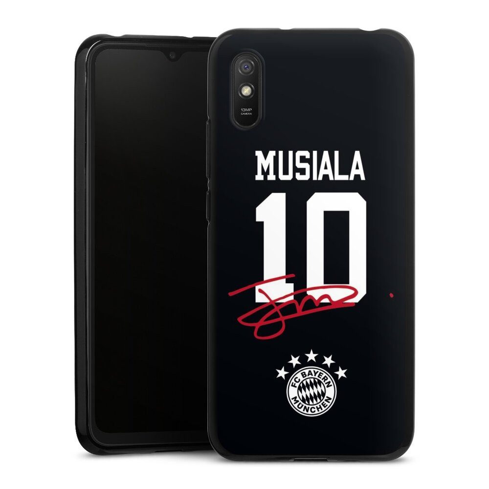 DeinDesign Handyhülle FC Bayern München Jamal Musiala FCB Musiala 10, Xiaomi Redmi 9A Silikon Hülle Bumper Case Handy Schutzhülle