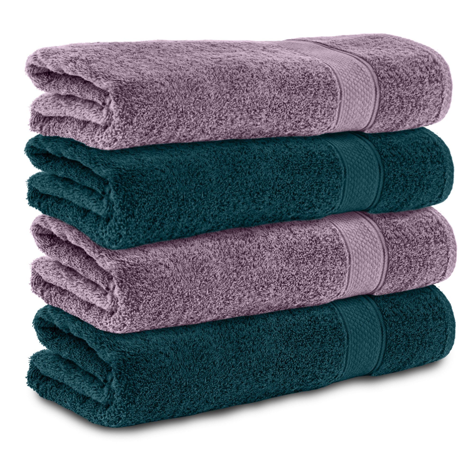 Komfortec Badetücher 100% Baumwolle, 470 g/m², Frottee (4-St), Handtücher 7 günstig online kaufen