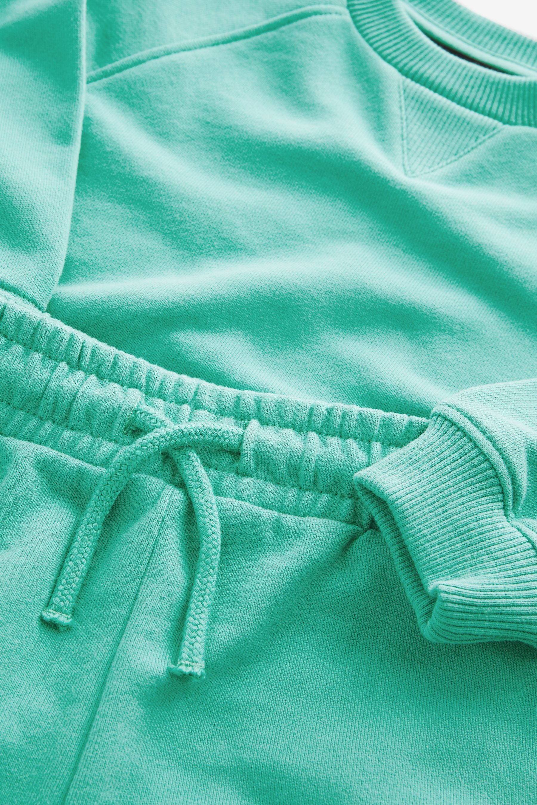 Shorts Oversized-Sweatshirt und Green Mint (2-tlg) Next Sweatanzug Set im