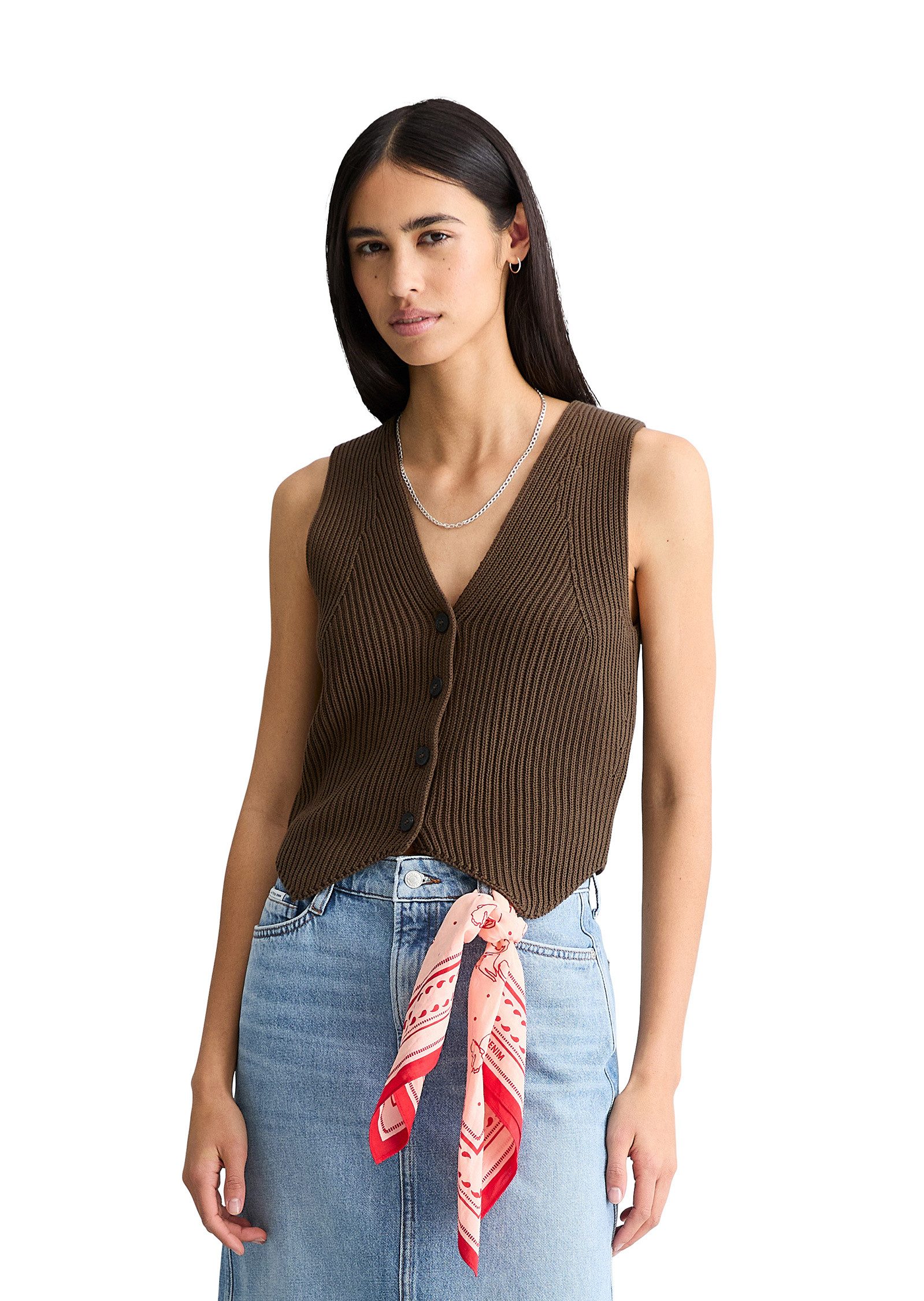 Marc O'Polo DENIM Strickweste aus reinem Organic Cotton-Garn