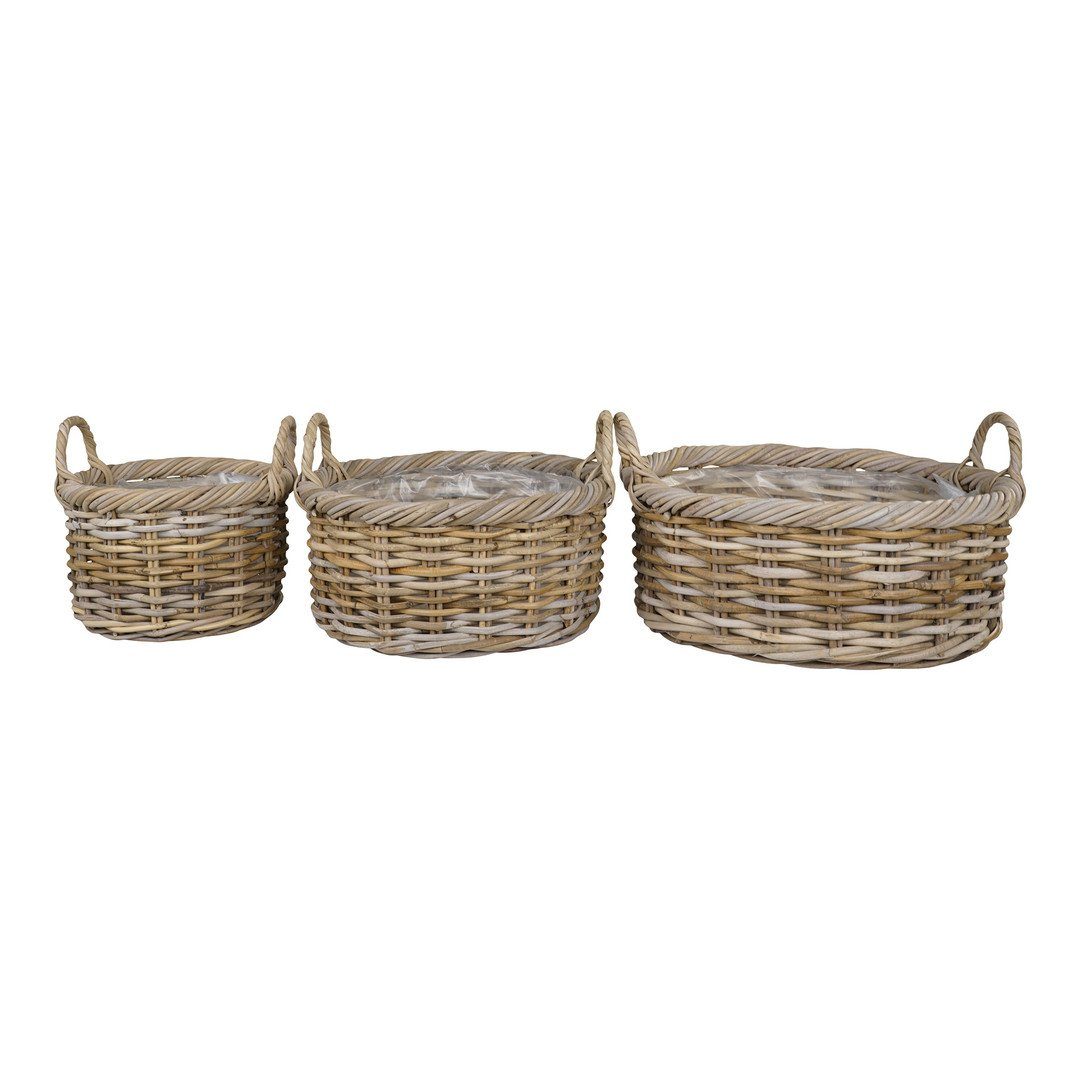 mit Kuta House innen, Kubu, Korb Dekokorb aus Kunststoff 3er-Set Nordic Baskets –