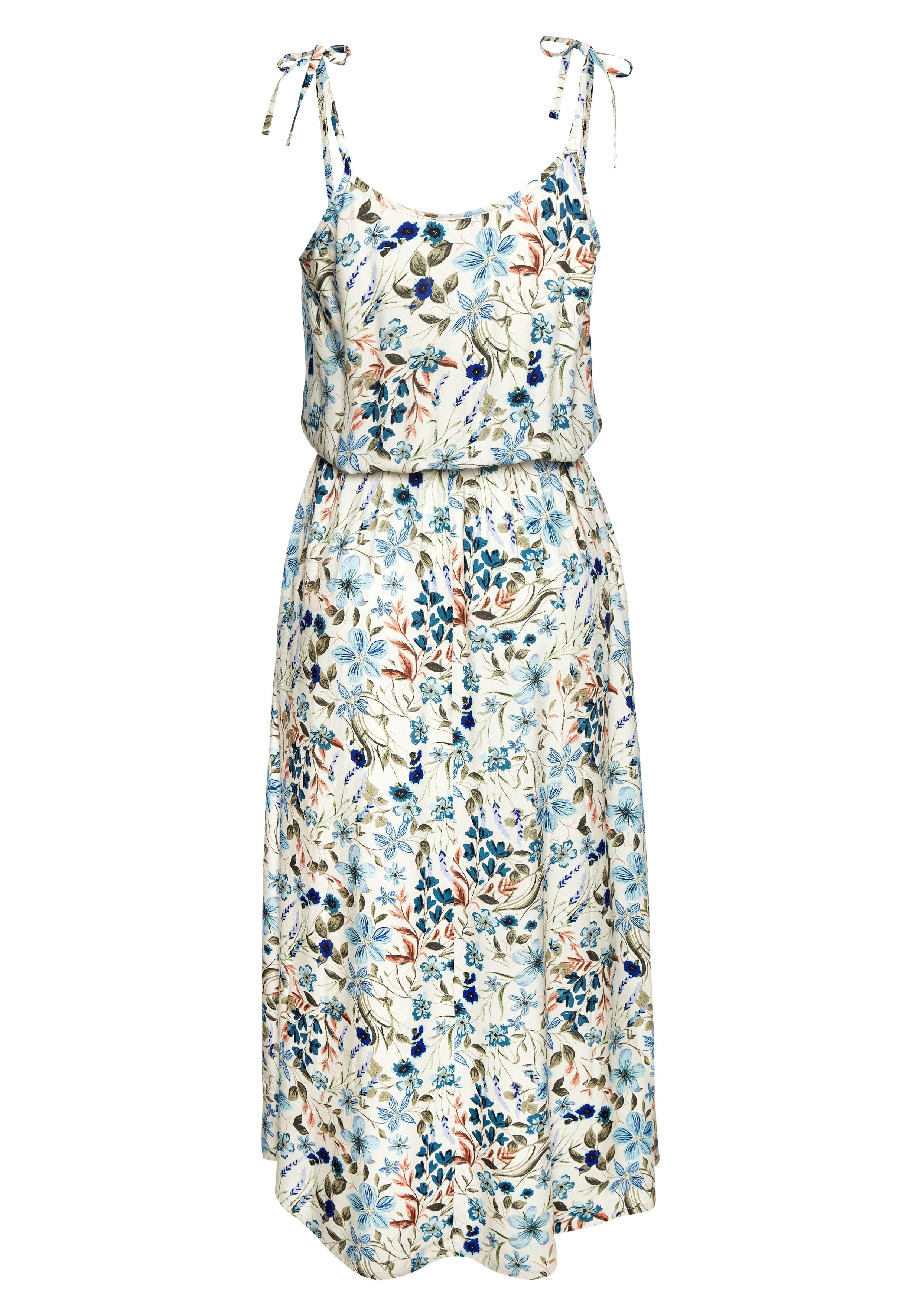 Buffalo Midikleid mit blumendruck aus gewebter Viskose Sommerkleid, Spaghettikleid, Blumenkleid, Boho-Kleid aus Viskose – Bild 4 von 5