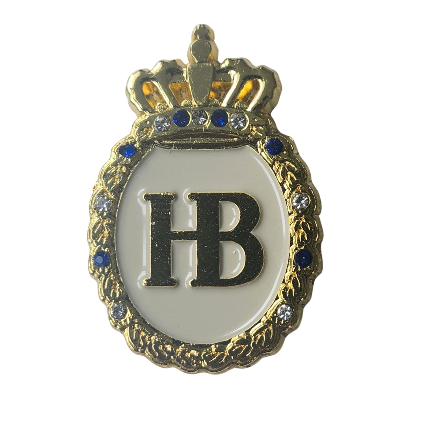 Hofbräuhaus München Anstecknadel, Pin Hofbräuhaus "Krone" in gold, mit Strassapplikationen