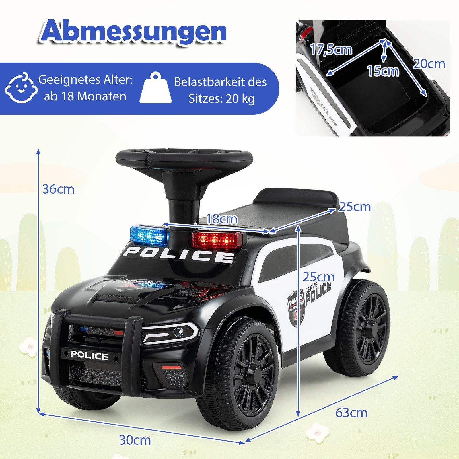 COSTWAY Rutscherauto, (1-tlg), Rutschauto, Kinderauto mit Licht, Musik, Sir günstig online kaufen