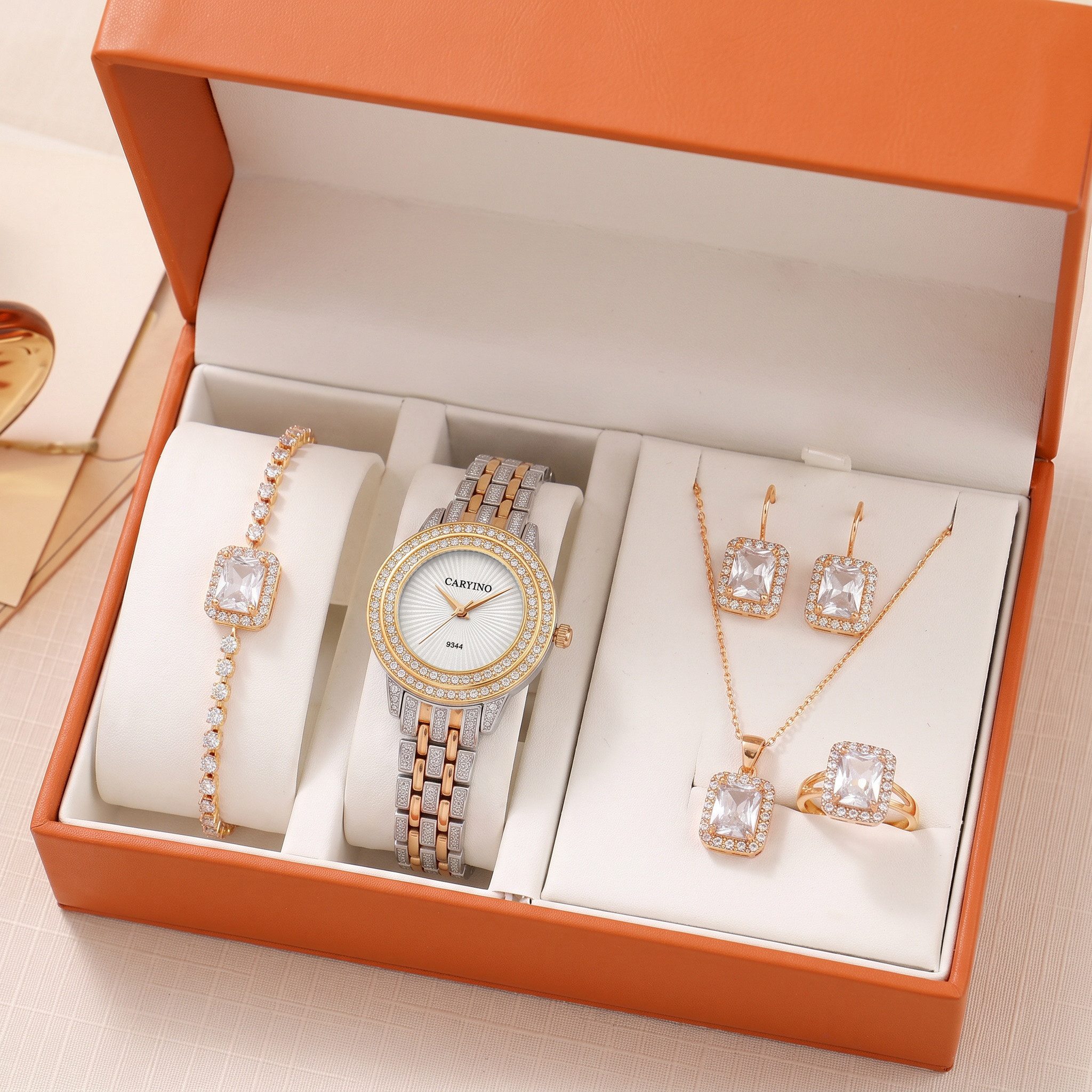 Luckice Quarzuhr Geschenk für Damen,Damen Geschenkset,Weihnachtsgeschenk für Frauen, (Damen Uhr Schmuck Set 4-teilig, Quarz Damenuhr mit Metallarmband, Halskette, Ohrringe & Armband in Geschenkbox, Geschenk für Frauen, Weihnachtsgeschenk Geburtstagsgeschenk, Perfektes Geschenk für Sie, Ein zeitloses Geschenk)