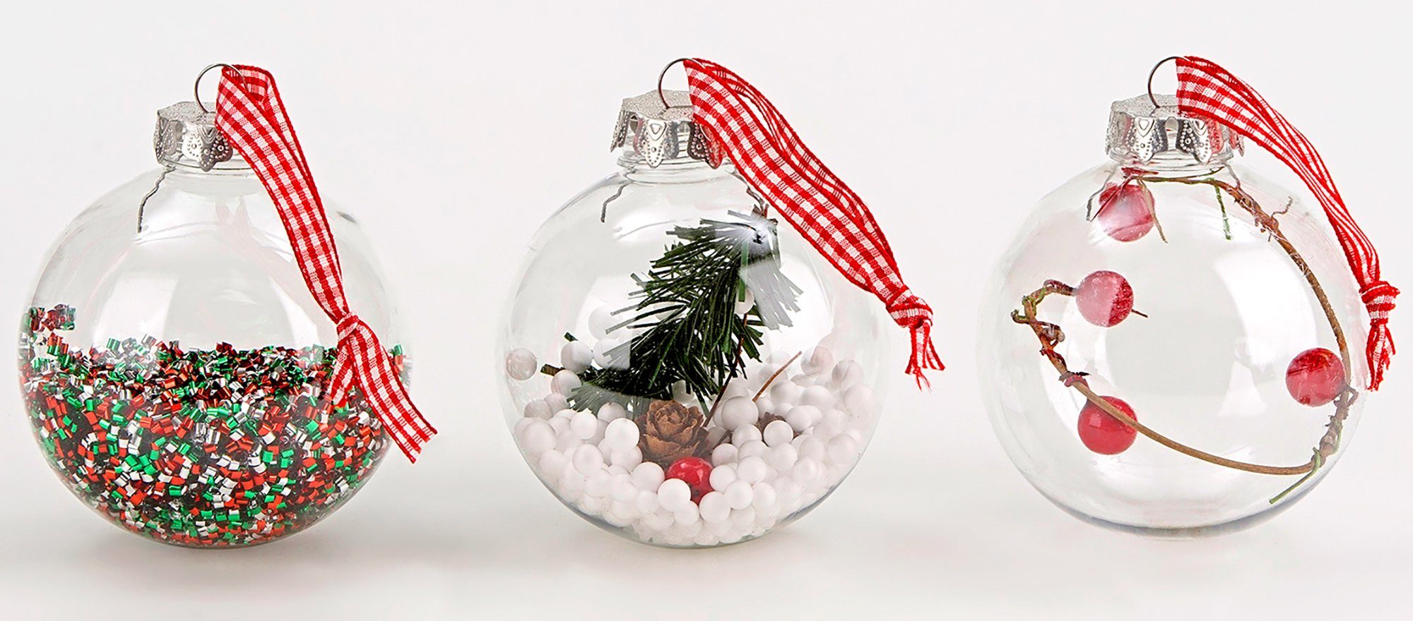BRUBAKER Weihnachtsbaumkugel Christbaumkugel Set aus Acryl (12 St), Baumkugel Set mit Juteaufhängern, befüllte Weihnachtskugeln – Bild 2 von 5