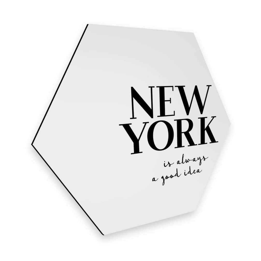Alu-Dibond-Druck Alu-Dibond Poster New York Schriftzug Stadt Typografie Retro Deko