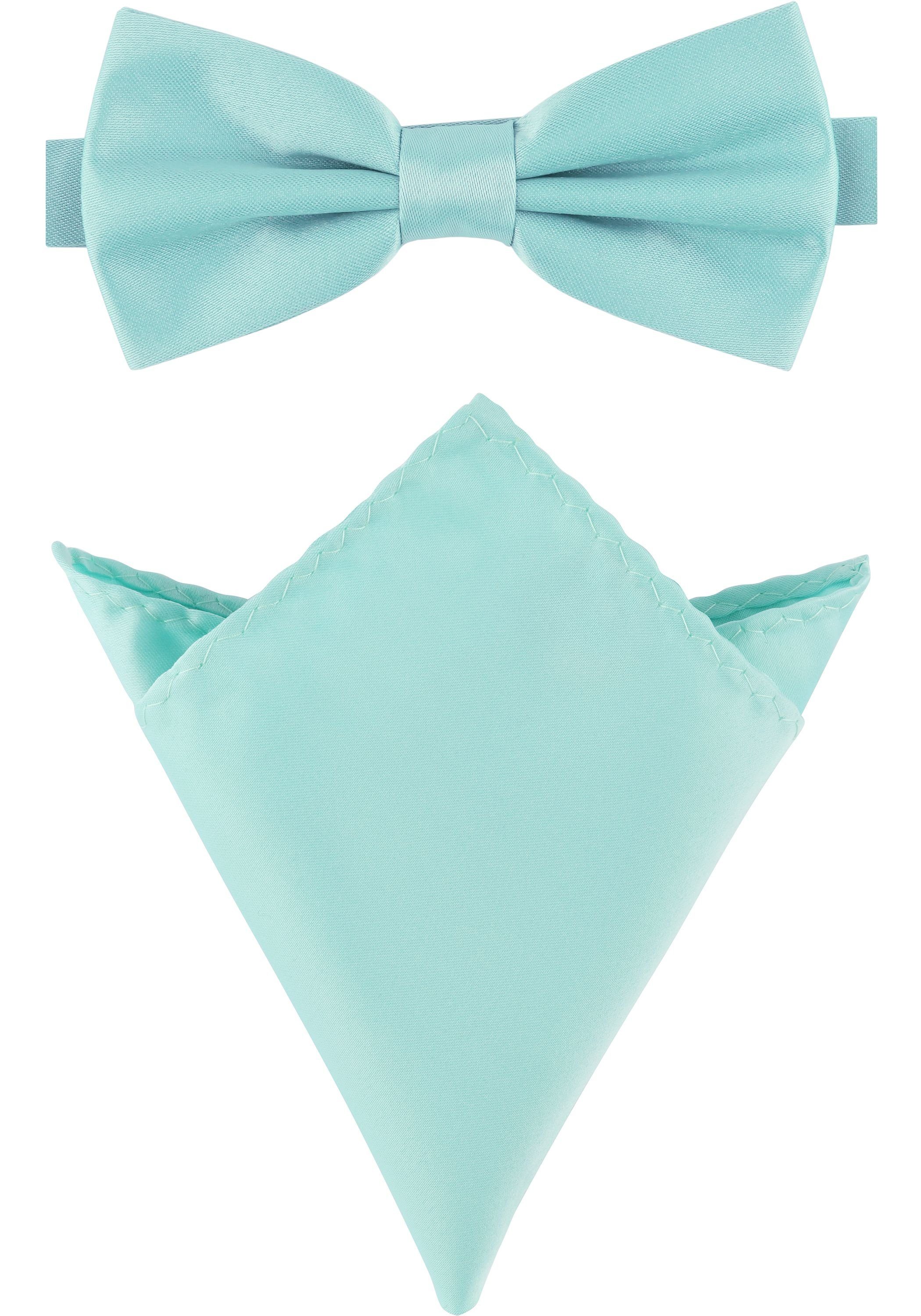 Fliege Herren Schmale Fliege & Einstecktuch Set M/P (12cm x 6cm, 22cm x 22cm)