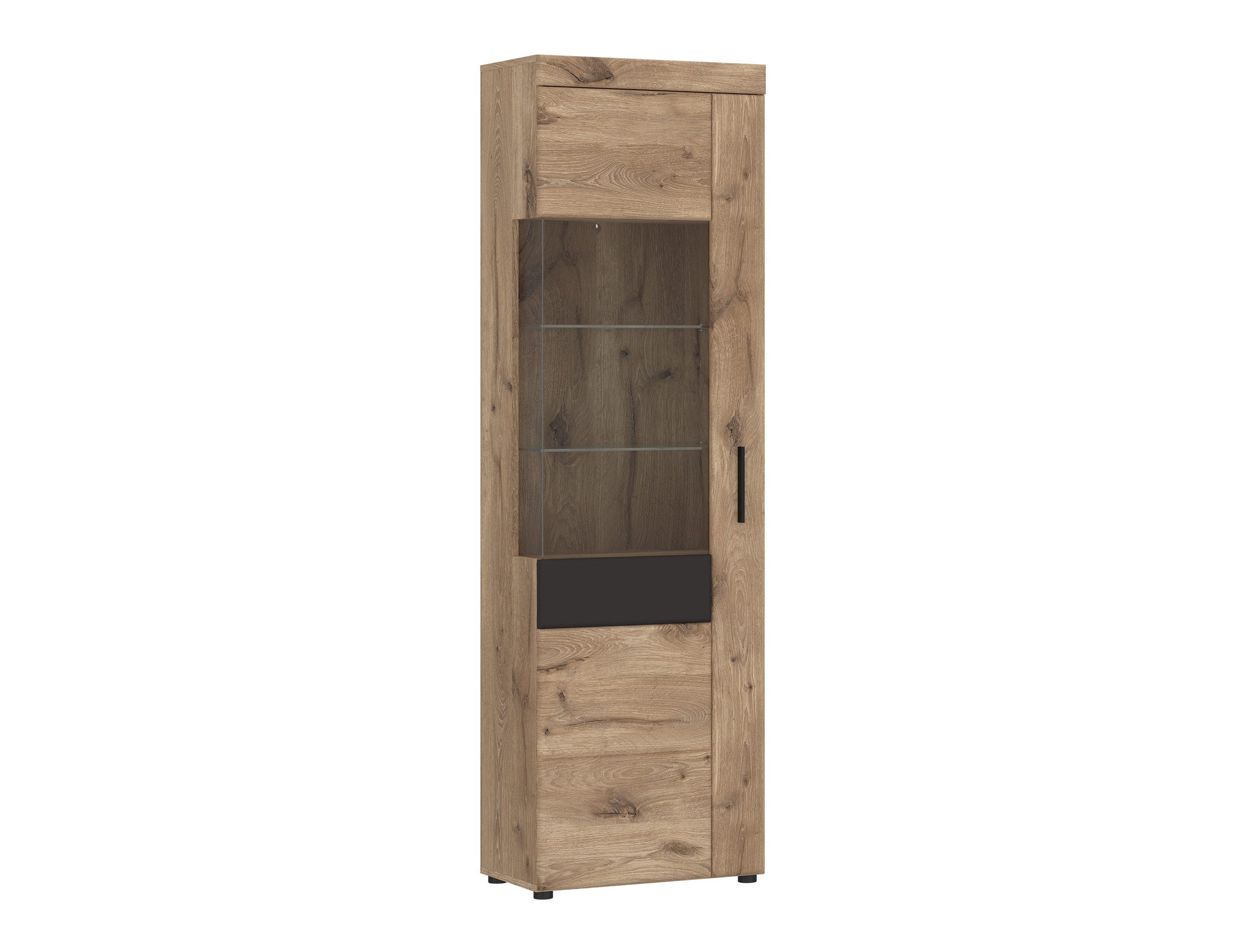 freiraum Glasvitrine GRANO in Viking Eiche Dekor - 58x195x37,4 (BxHxT)