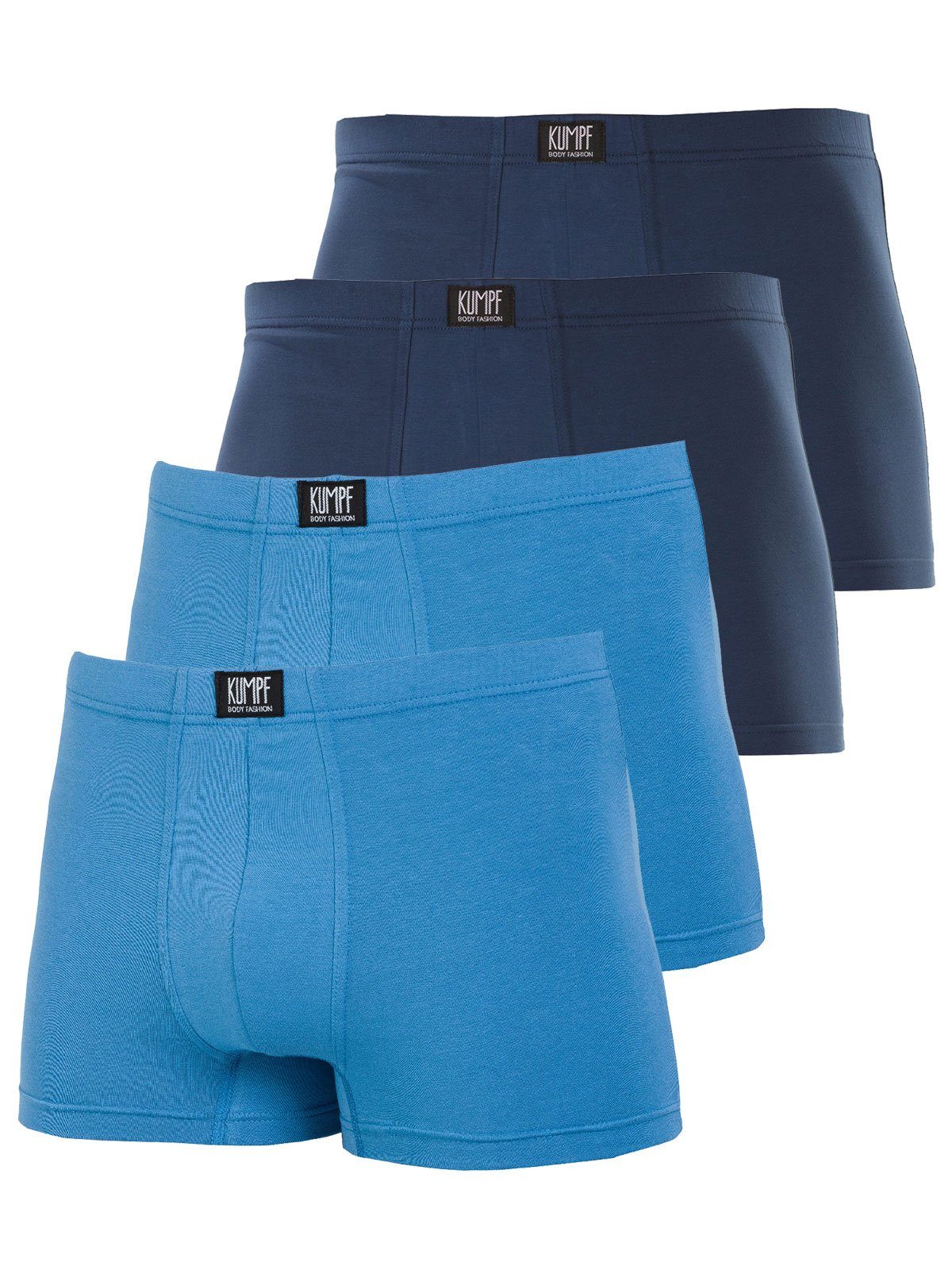 Retro darkblue Pants horizont KUMPF 4er 4-St) Pants Markenqualität Herren hohe Cotton Bio (Spar-Set, Sparpack