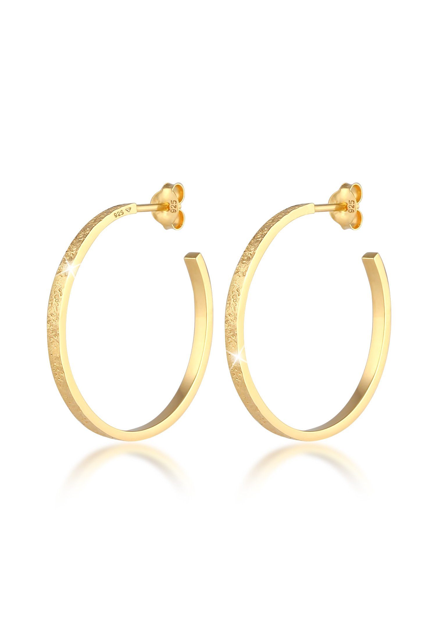 Elli Paar Creolen Creolen Stecker Struktur Gehämmert 925 Silber günstig online kaufen