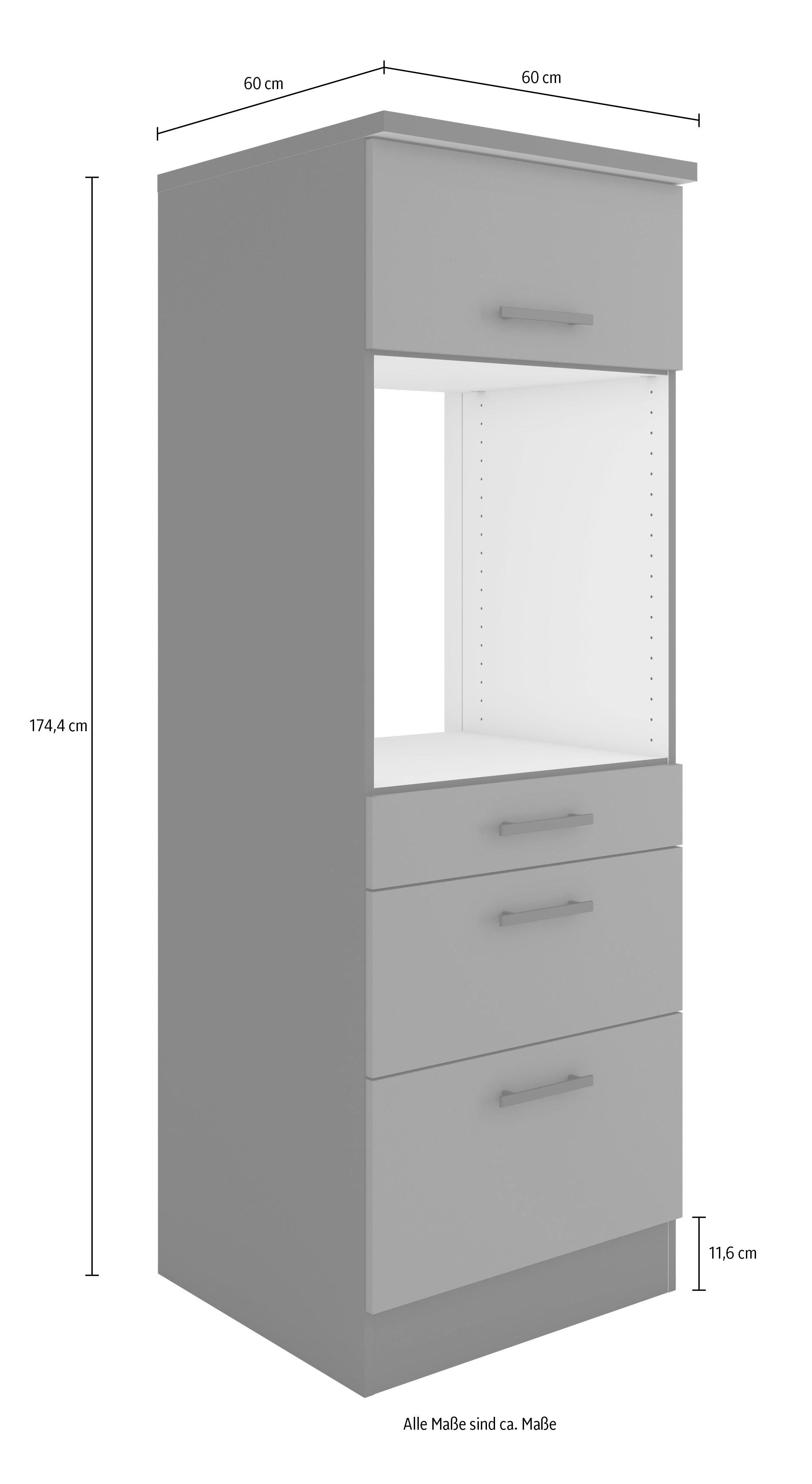OPTIFIT Backofenumbauschrank Palma Breite 60 cm, 3 Schubkästen, 1 Klappe – Bild 5 von 5