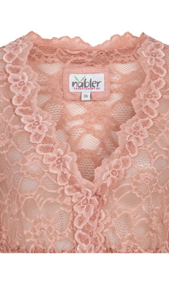 Nübler Dirndlbluse Dirndlbluse 3/4 Arm Laura in Rose von Nübler