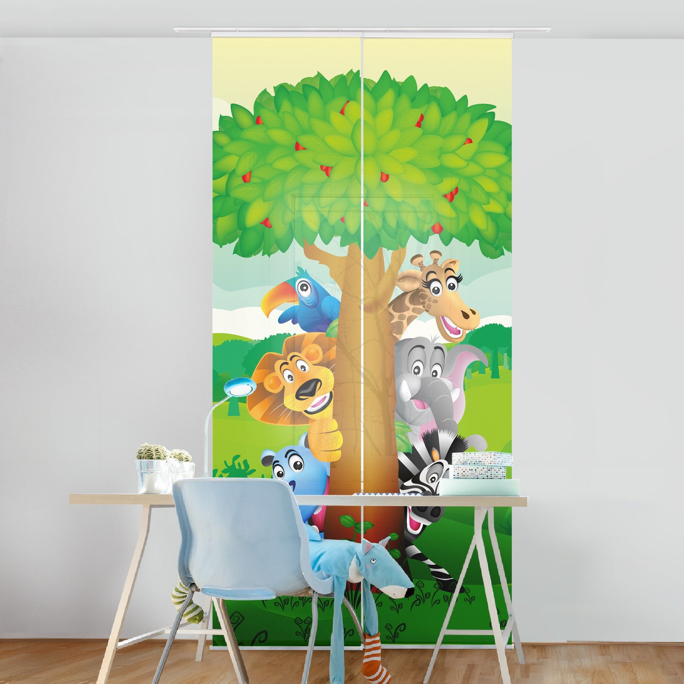 Bilderdepot24 Schiebegardine modern Flächenvorhang blickdicht Dschungeltier günstig online kaufen