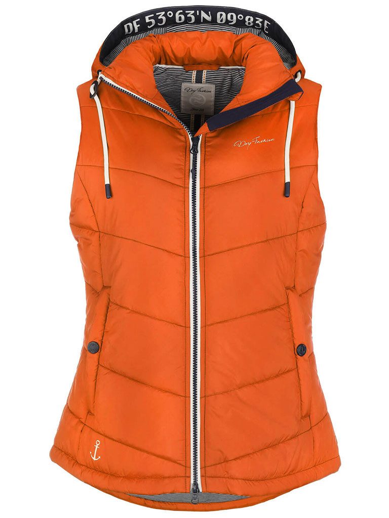 Dry Fashion Steppweste Damen Weste Rügen mit abnehmbarer Kapuze und taillie günstig online kaufen