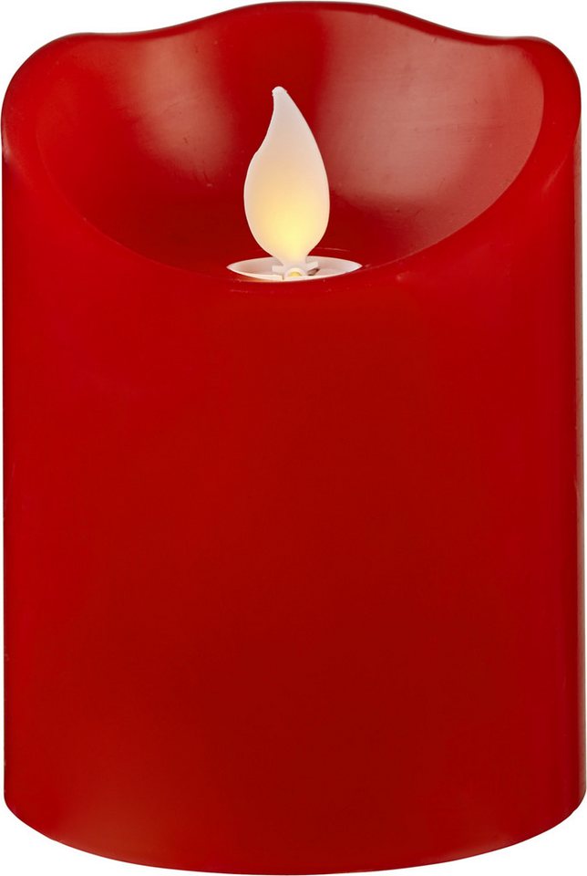 STAR TRADING LED Dekolicht Best Season LED-Wachskerze 'M-Twinkle', Farbe: rot