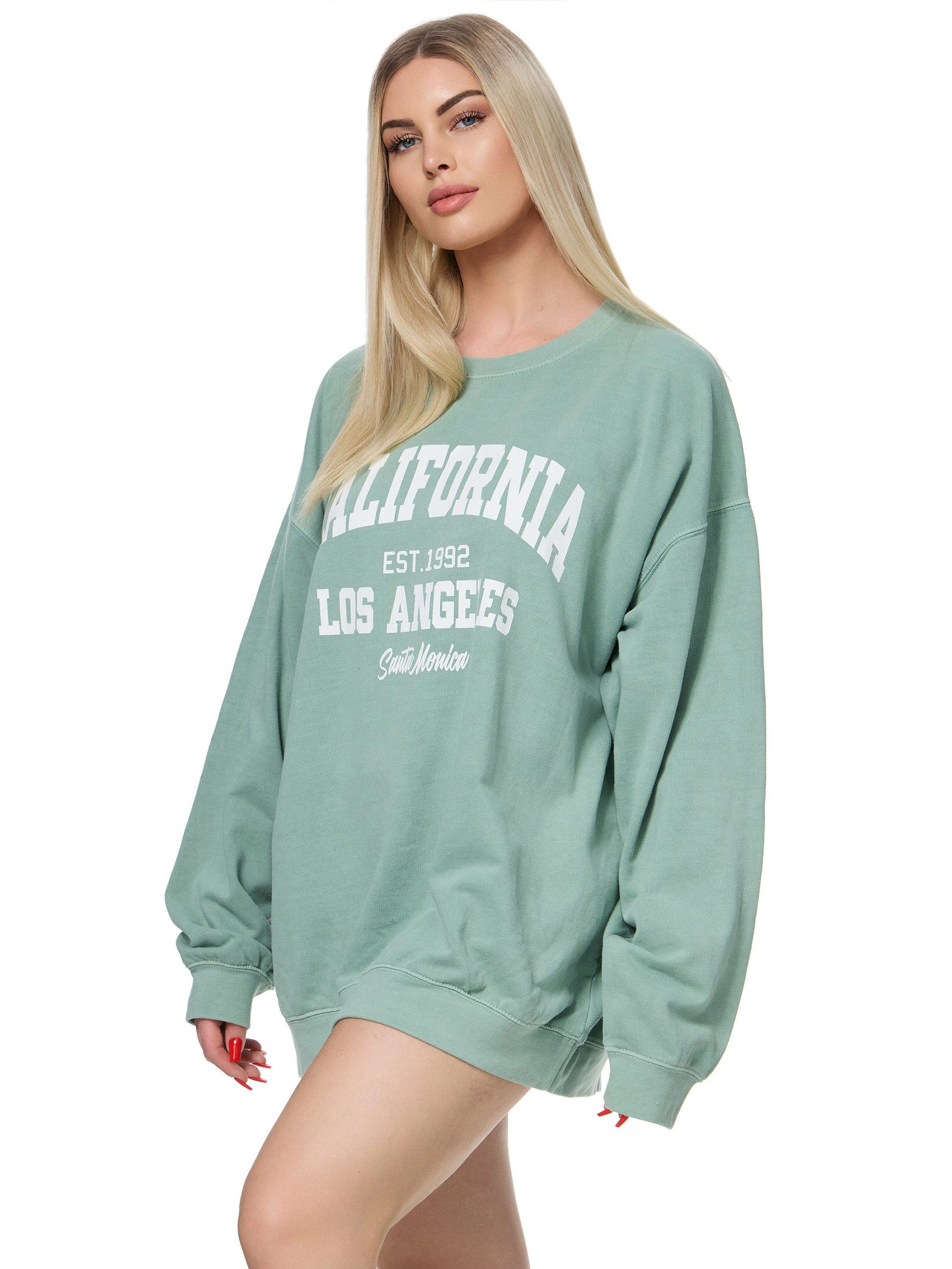 Worldclassca Longsweatshirt Worldclassca Oversized Sweatshirt CALIFORNIA Print Langarm Pullover