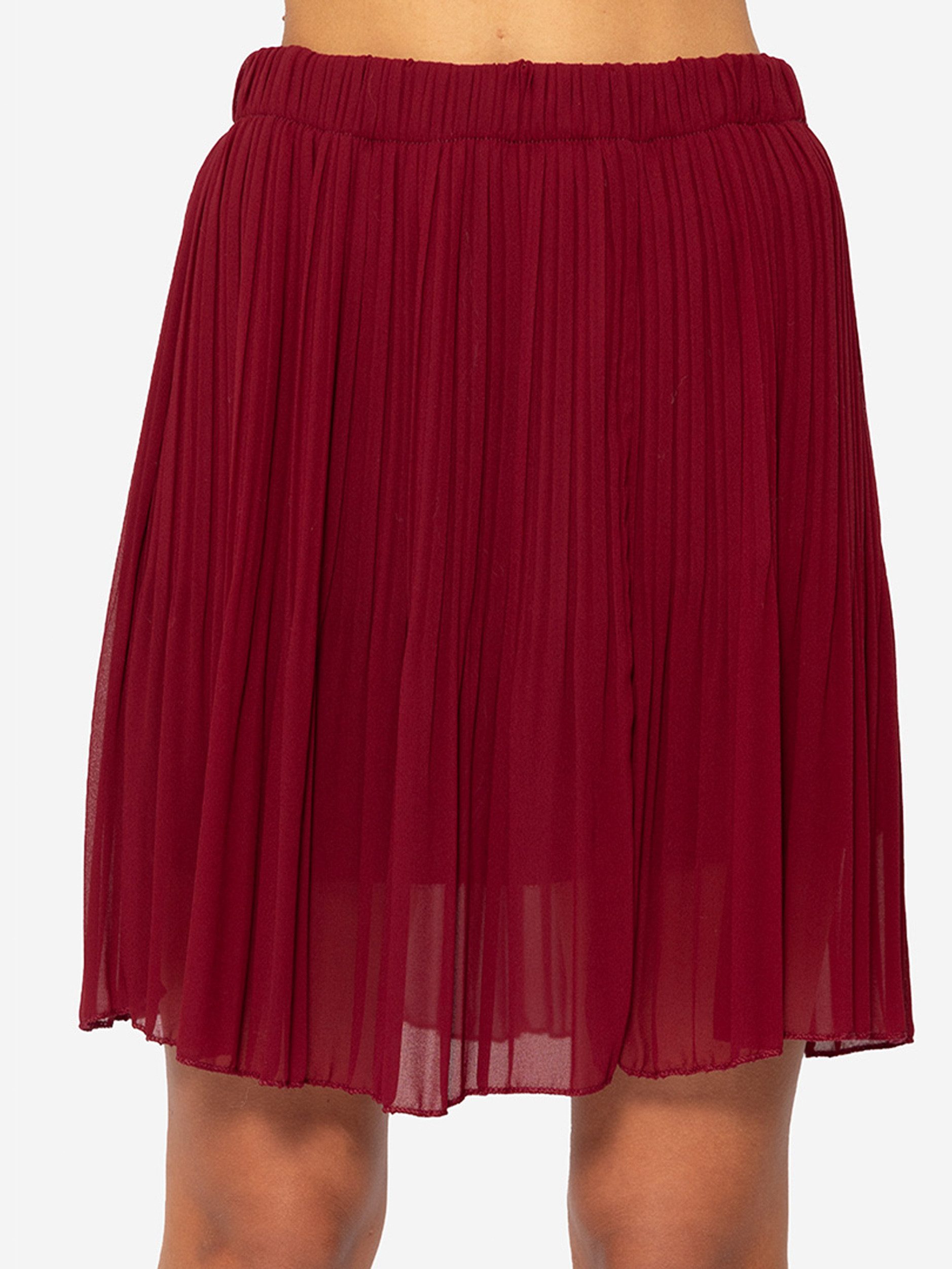 Minirock Mini Plissée Rock Damen mit Gummibund Elegant