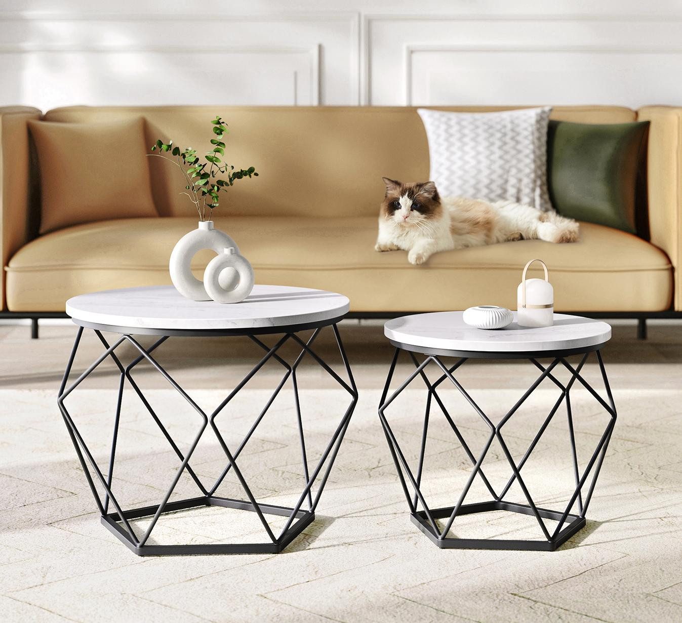 VASAGLE Couchtisch (2er Set), Beistelltisch, abnehmbare günstig online kaufen