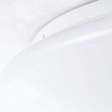 Lightbox Außen-Wandleuchte, ohne Leuchtmittel, Außenleuchte, Ø 28 cm, E27, IP44, Metall/Kunststoff, weiß