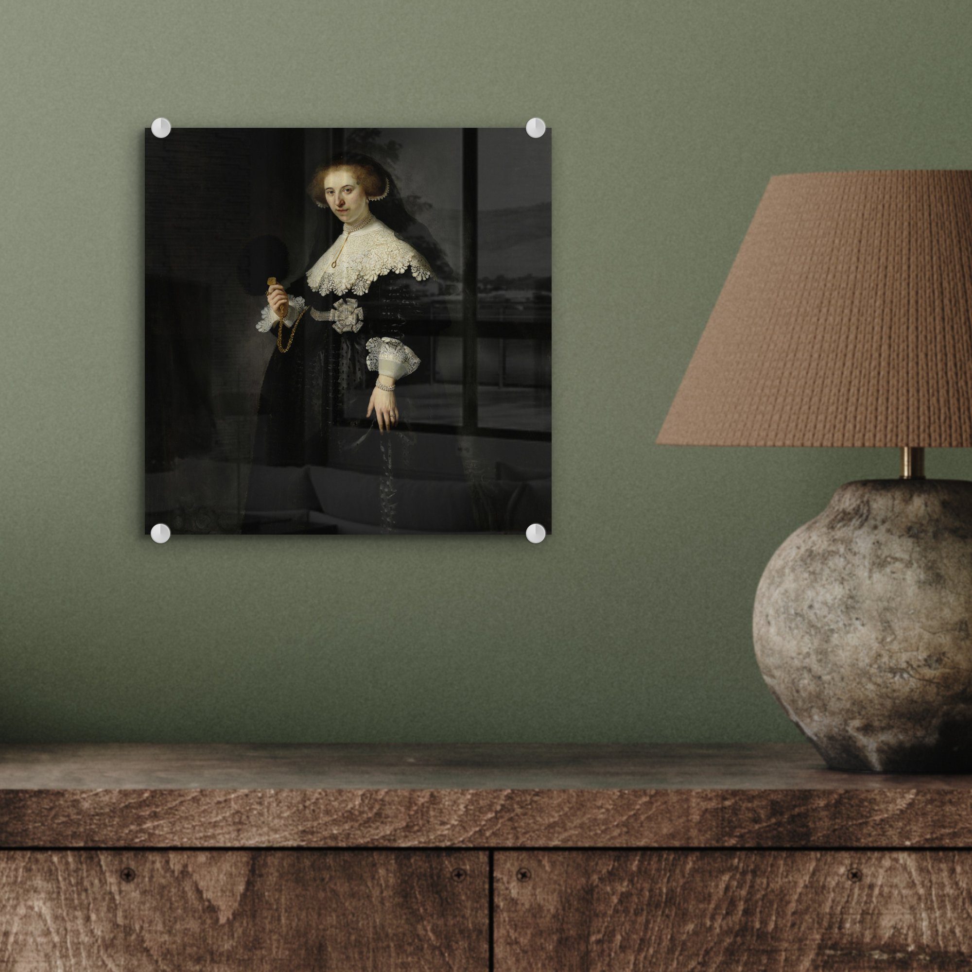 (1 Rembrandt Oopjen Bilder - Acrylglasbild - Glasbilder - auf Wanddekoration van Eheporträt St), von Coppit Foto auf Rijn, Glas Glas Das Wandbild - MuchoWow
