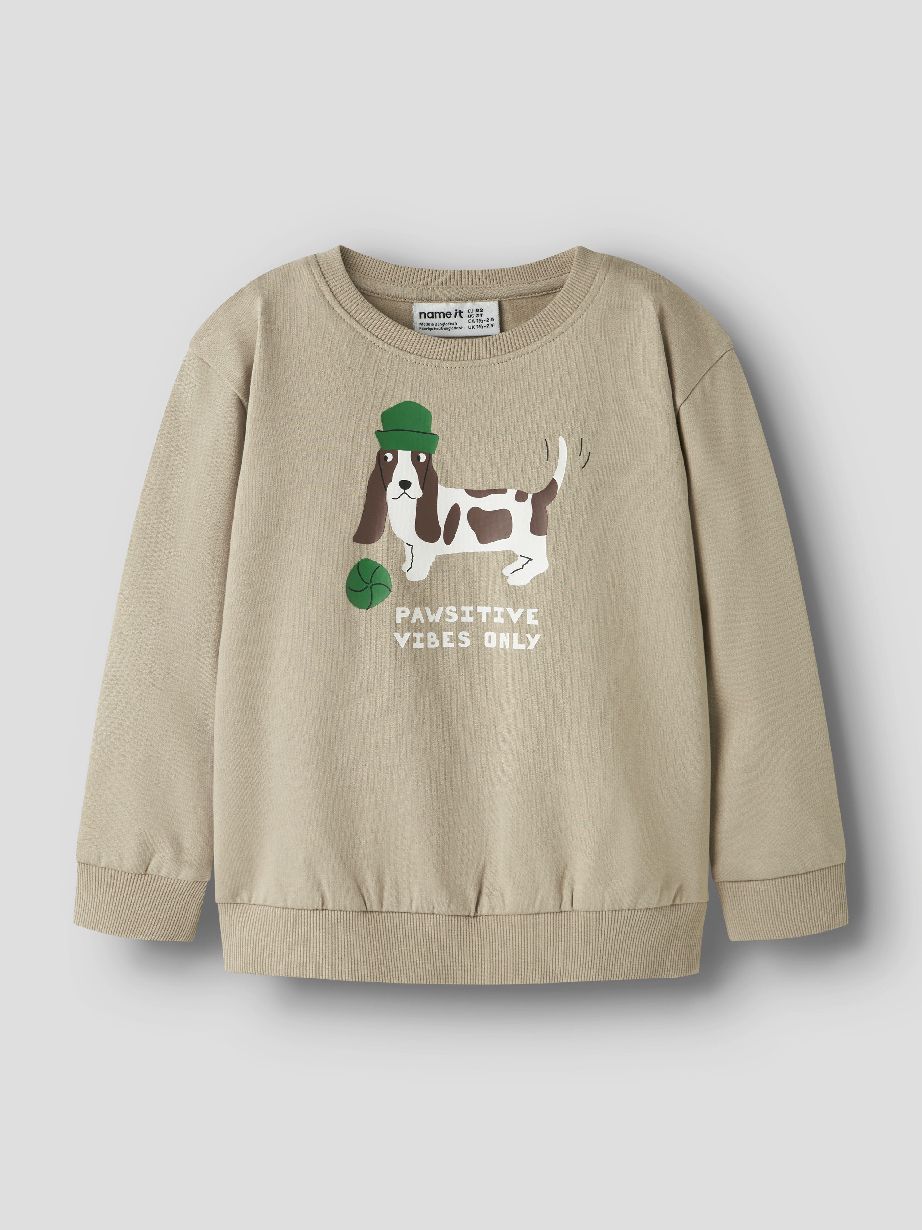 Name It Sweatshirt NMMNILIUS LS NREG SWE BRU PB Baumwolle, regular fit