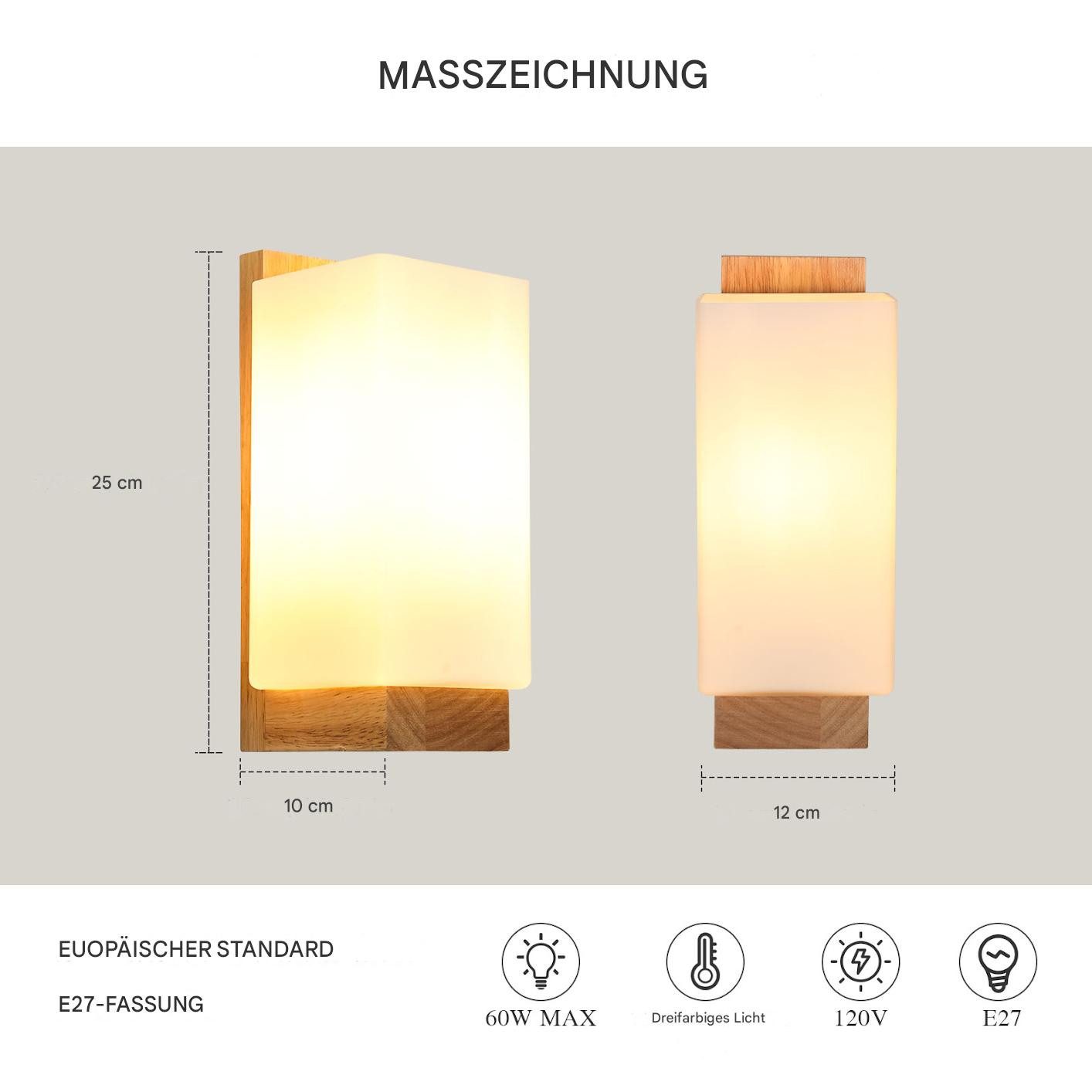 Goeco Wandleuchte Einfache Wandlampe, holzfarbene Lampe, günstig online kaufen