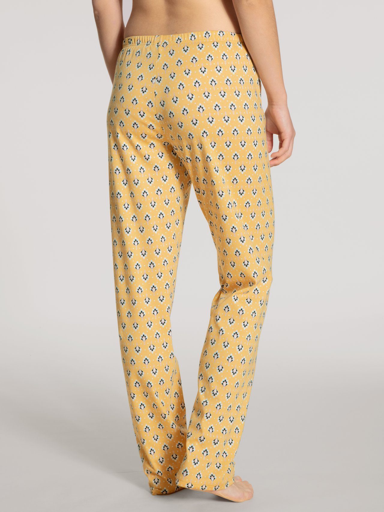 CALIDA Pyjamahose Calida Pyjamahose aus (1 Stück, reiner 29395 1-tlg) gelb Baumwolle