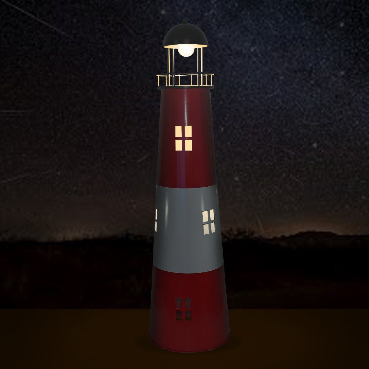 colourliving Gartenfigur Metall Leuchtturm mit Solar günstig online kaufen