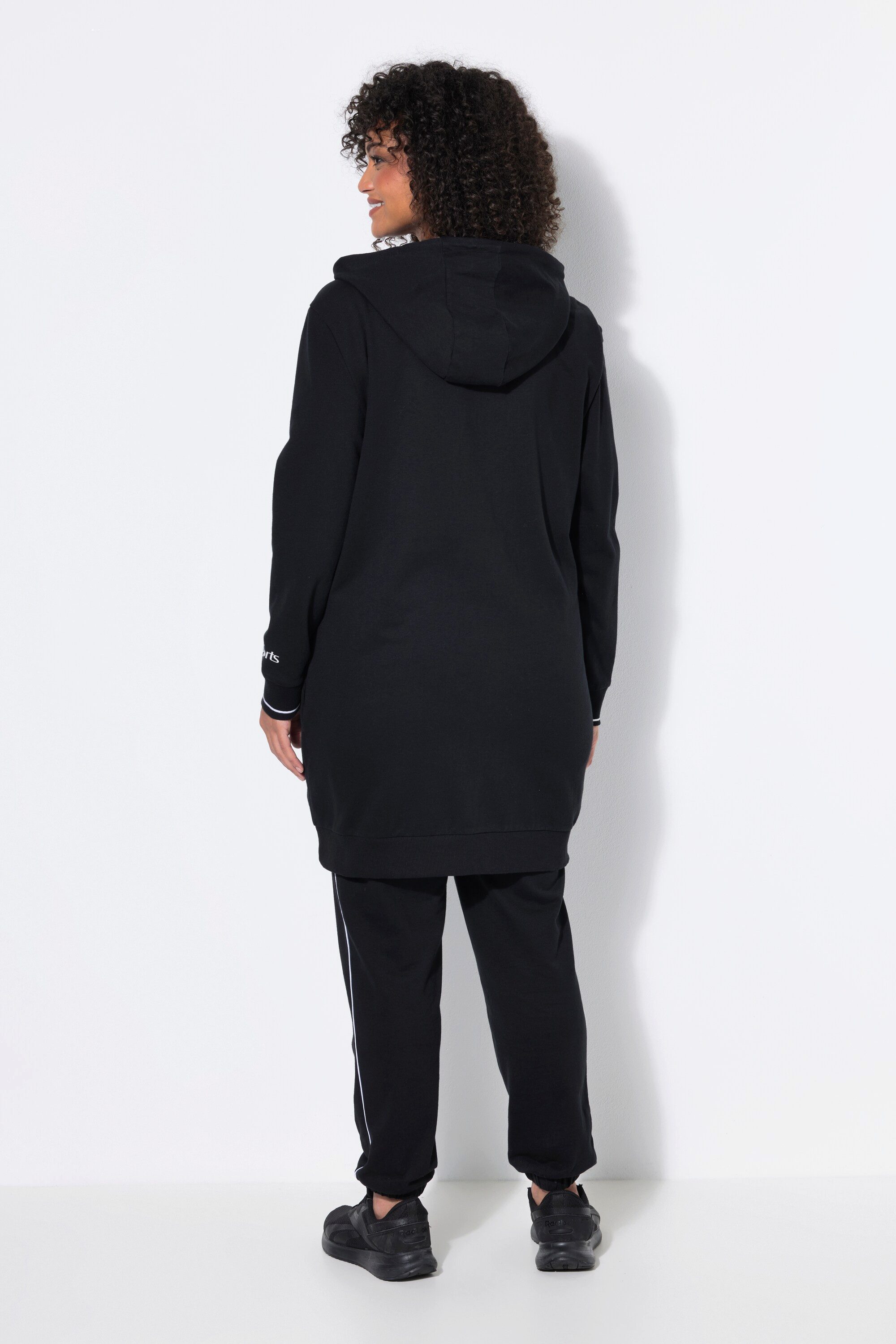 Ulla Popken Sweatjacke Sweatjacke Zierpaspel Oversized Kapuze