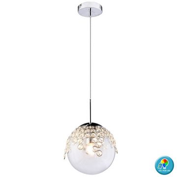 etc-shop LED Pendelleuchte, Leuchtmittel inklusive, Warmweiß, Farbwechsel, Pendel Leuchte Ess Zimmer Hänge Decken Kristall Glas