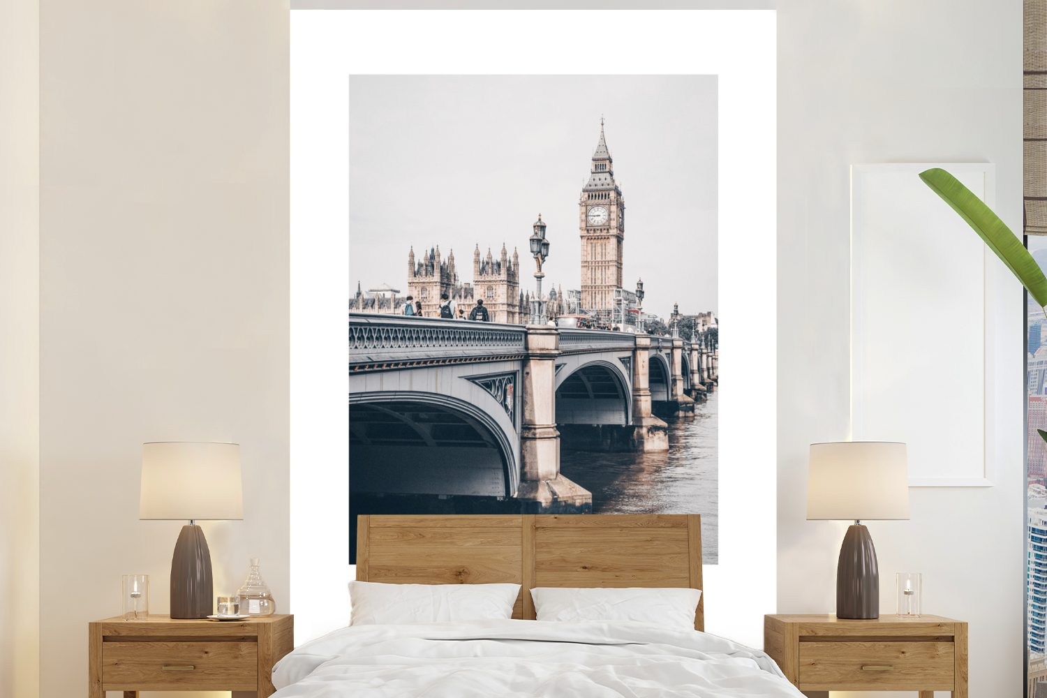 MuchoWow Fototapete London - England - Brücke, Matt, bedruckt, (3 St), Montagefertig Vinyl Tapete für Wohnzimmer, Wandtapete